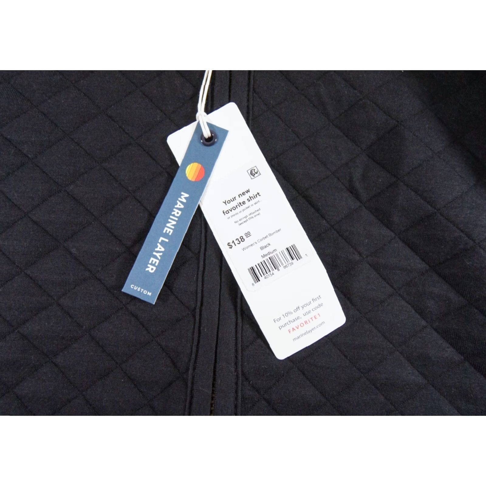 Marine Layer Marine Layer Women's Bomber Jacket Medium Black Full Zip Outdoor Casual Size M / US 6-8 / IT 42-44 - 3 Thumbnail