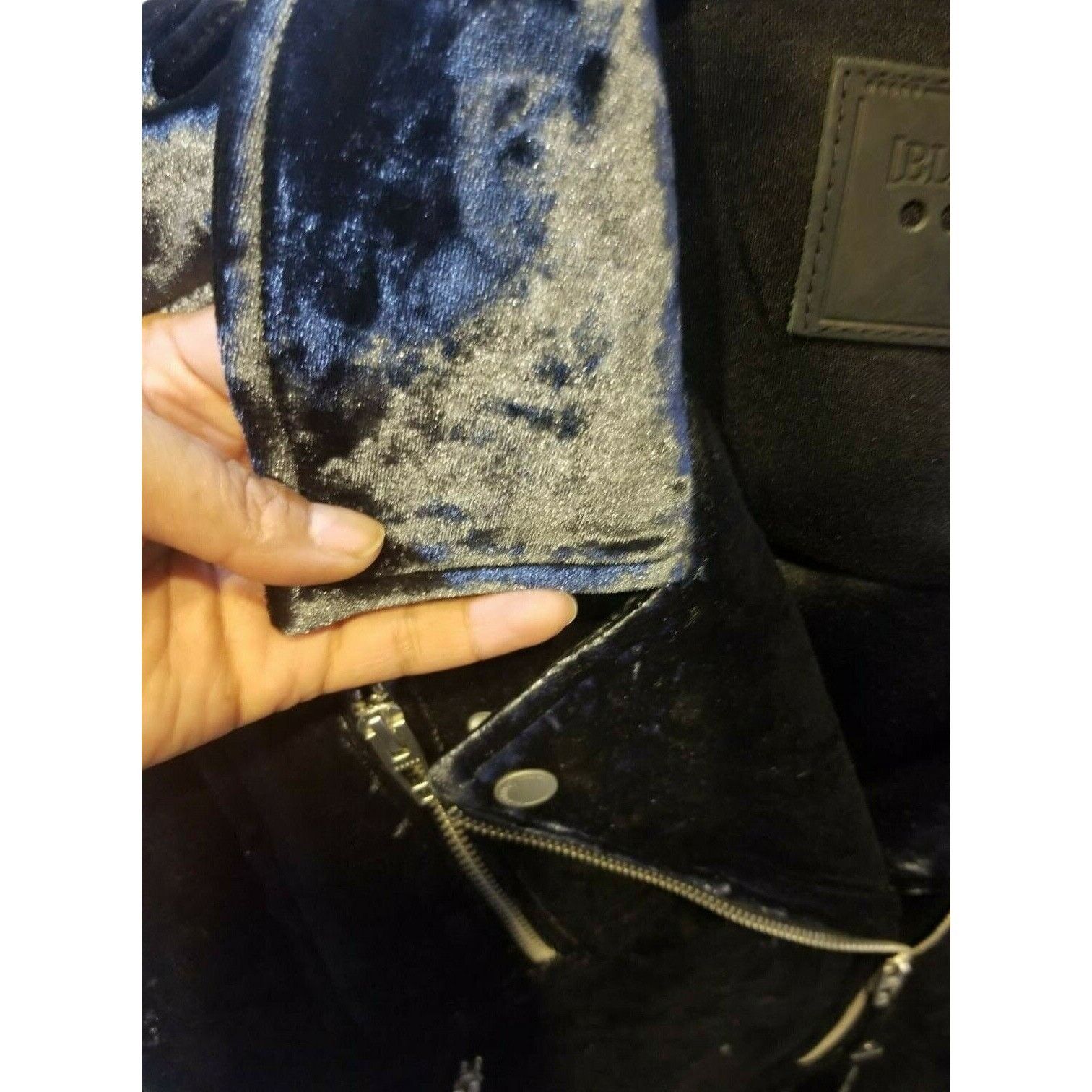 BLANKNYC ❤️BLANKNYC Gray Velvet Moto Jacket Womens XS Biker Shinny Si Size XS / US 0-2 / IT 36-38 - 6 Thumbnail