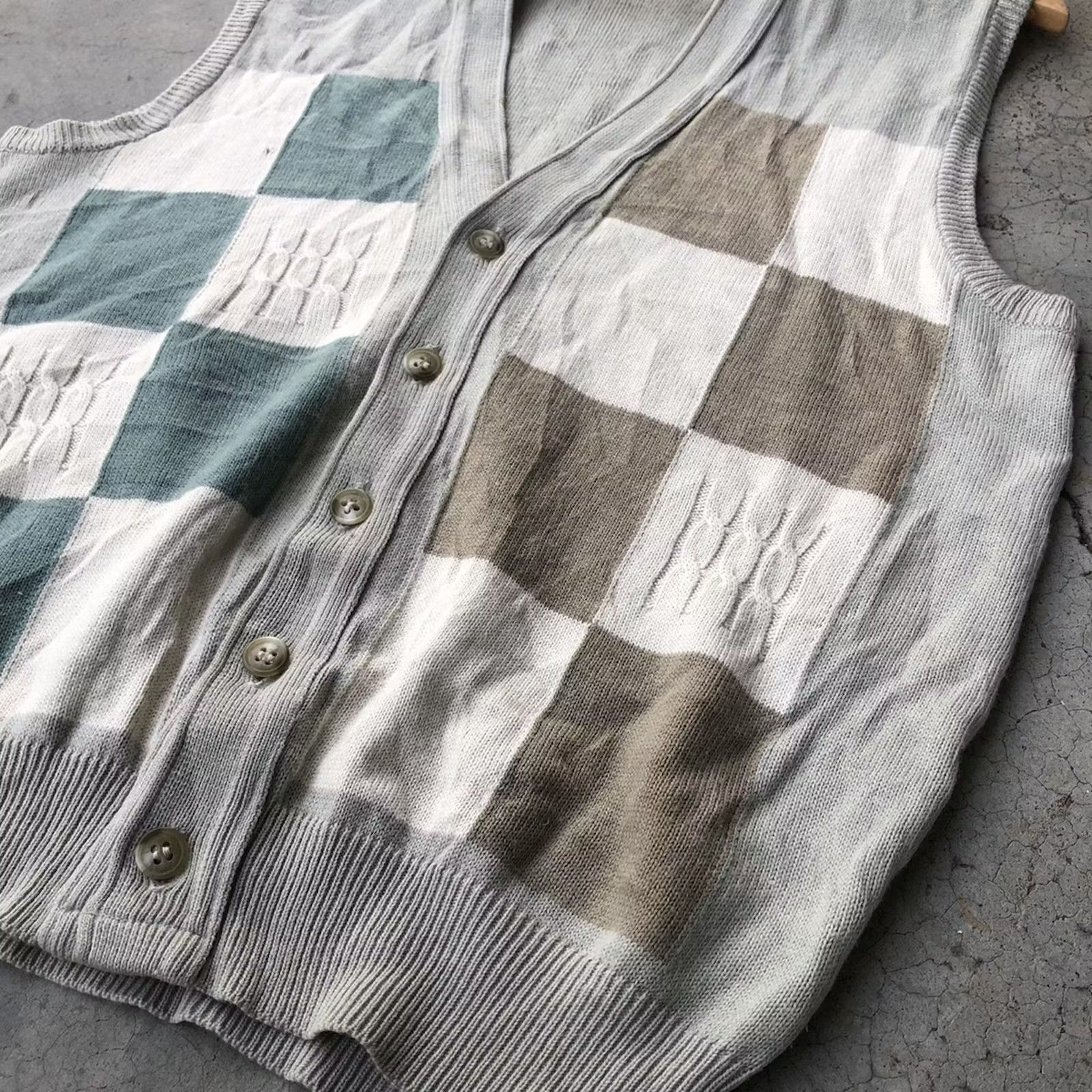 Beauty Beast 📌Japanesebrand Vest Jumper/Memeri Checkered Pattern Size US M / EU 48-50 / 2 - 4 Thumbnail