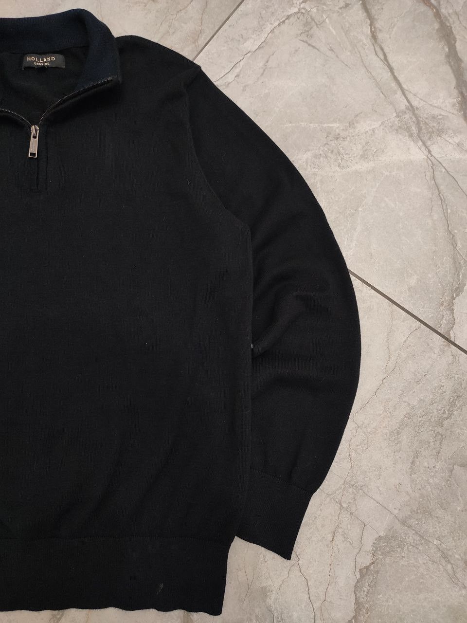 Other HOLLAND ESQUIRE Black Knit 1/4 zip Jumper England style Size US M / EU 48-50 / 2 - 3 Thumbnail