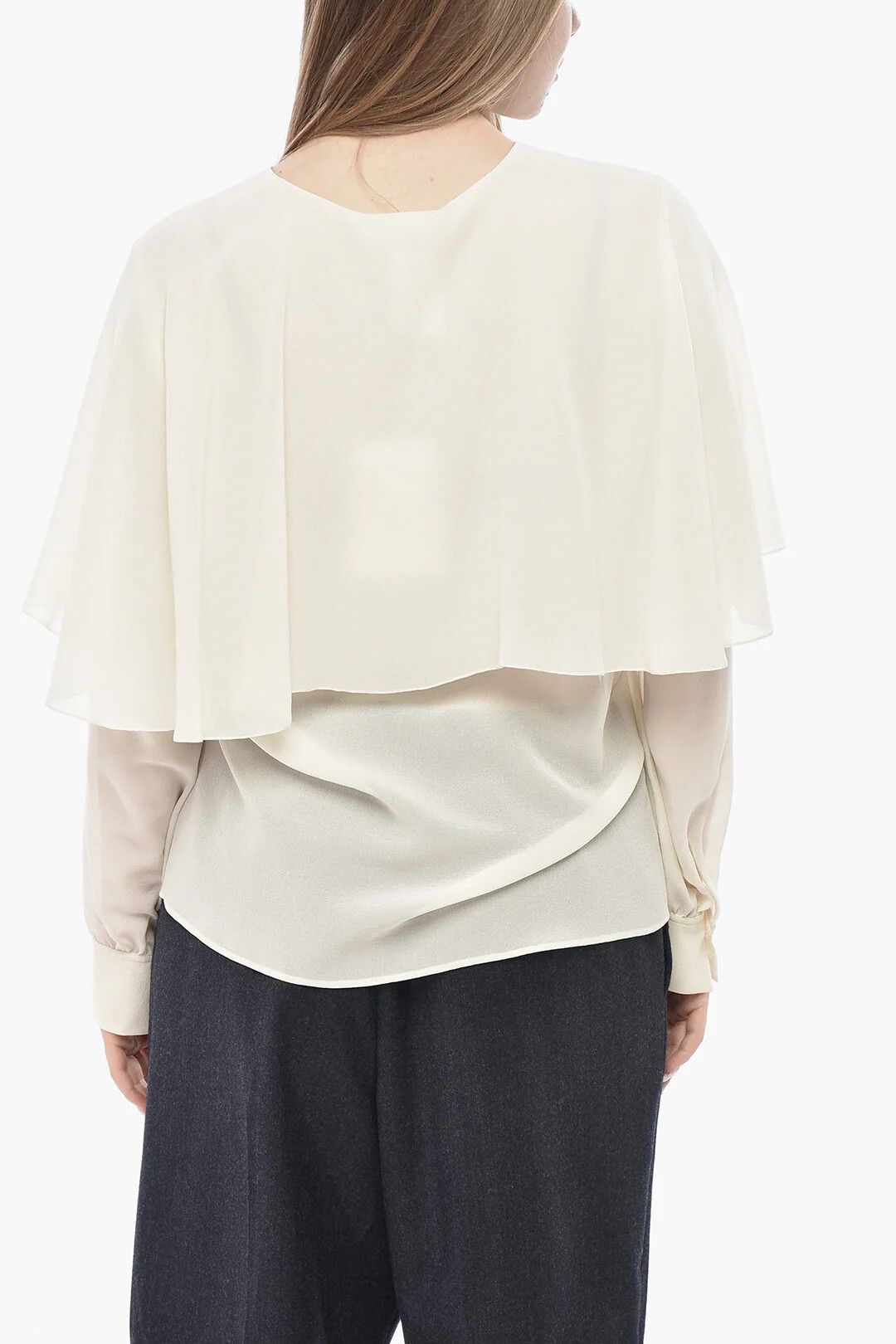 Chloe og1mm0426 Silk Blouse in White Size M / US 6-8 / IT 42-44 - 2 Thumbnail