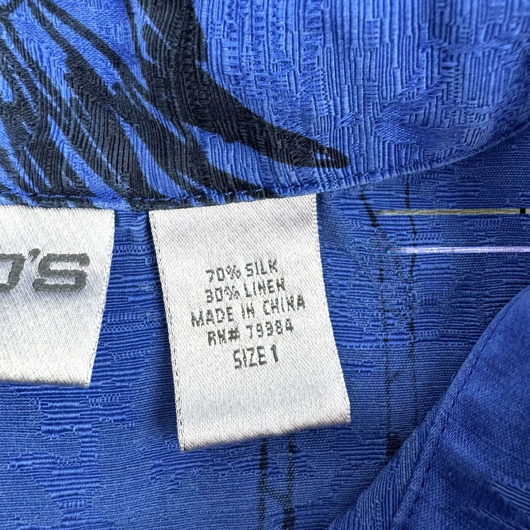 Vintage VINTAGE Chicos Button Up Shirt Womens Size 1 Silk Linen Blend Animals Nature Hipster Blue Size XS / US 0-2 / IT 36-38 - 5 Thumbnail