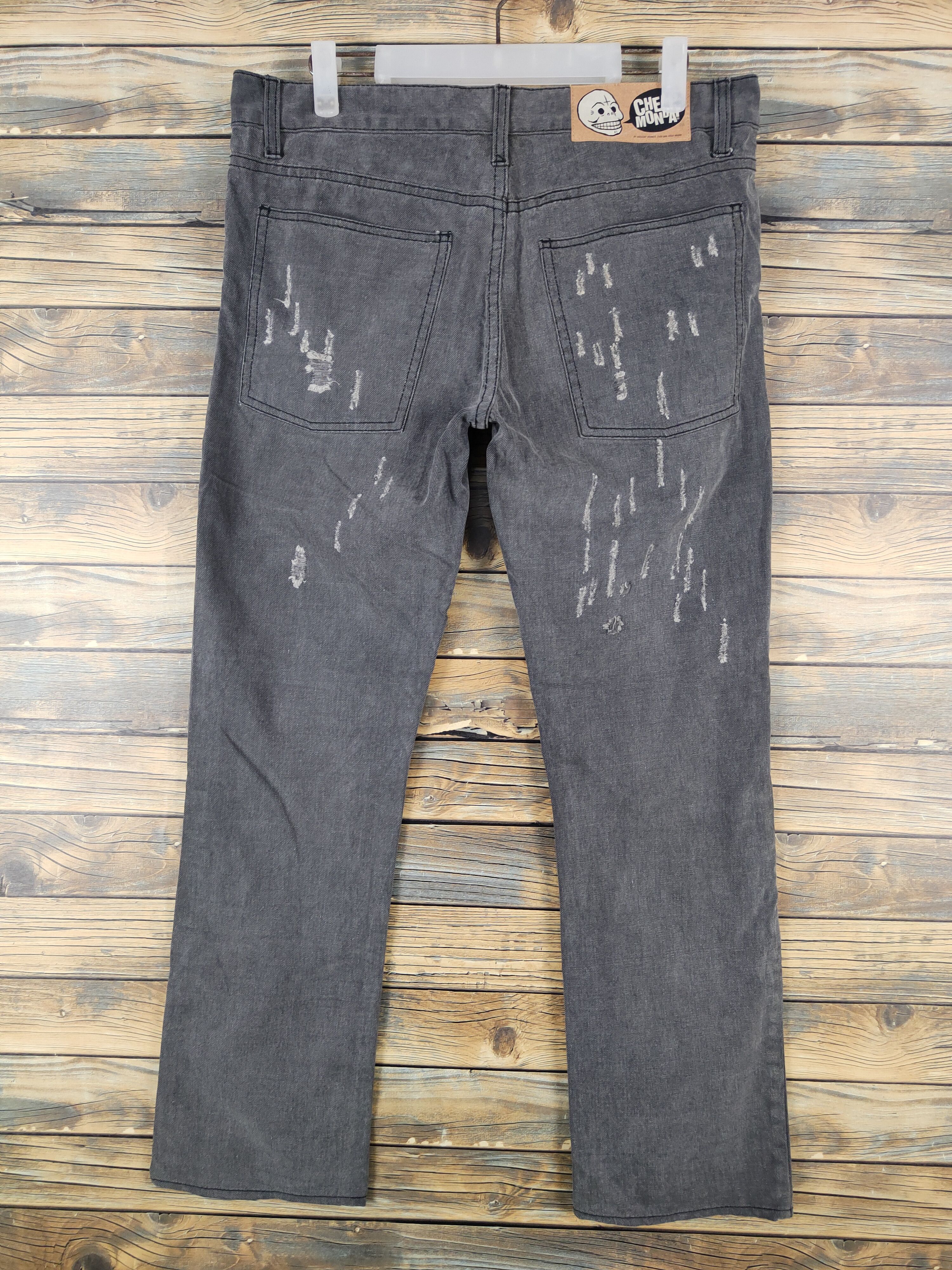 Cheap Monday DL Cheap Monday Black Distressed Ripped denim Jeans #W1481 Size US 32 / EU 48 - 7 Thumbnail