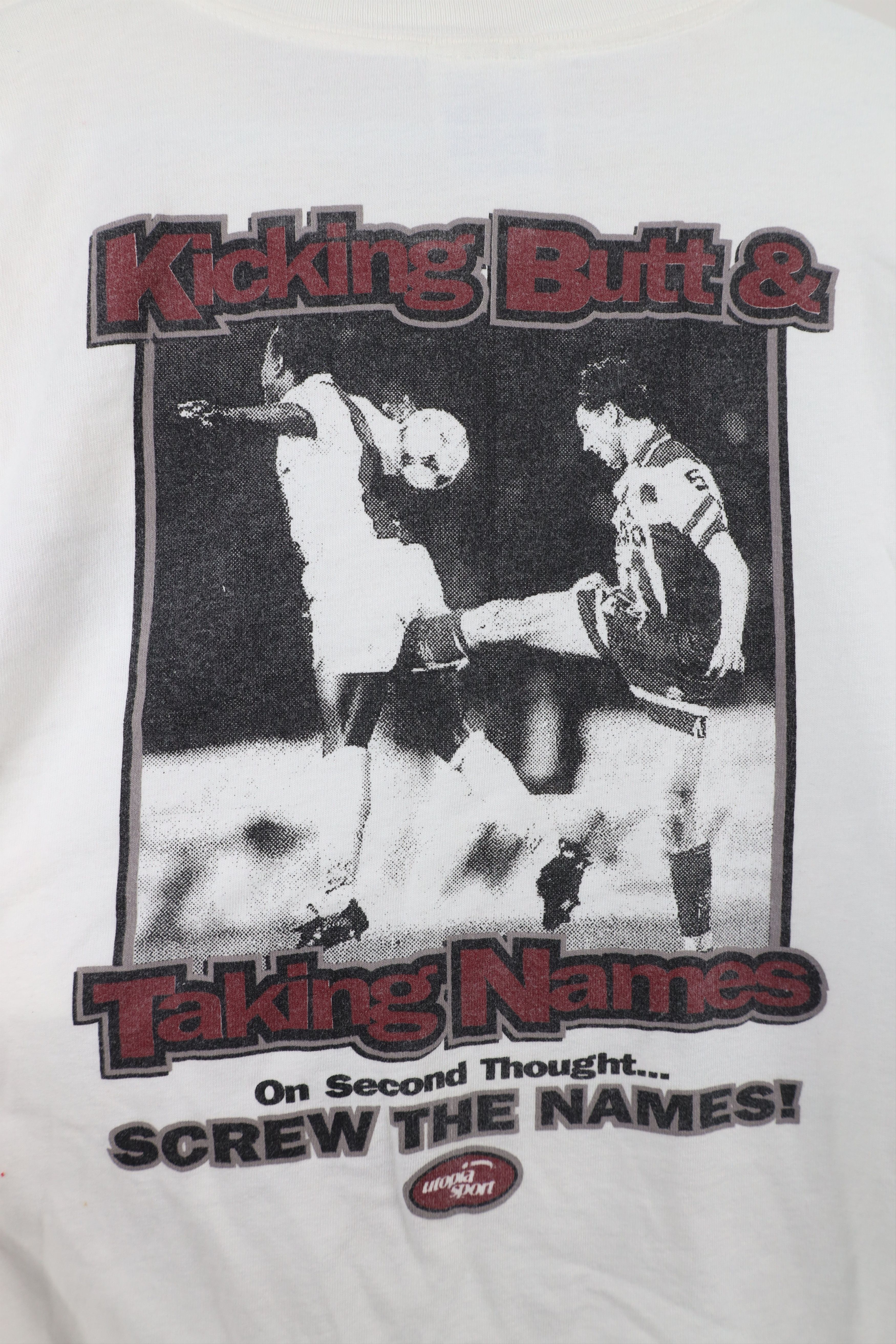 Vintage Vintage 90s and Taking Names Soccer Football T-Shirt White Size US XL / EU 56 / 4 - 10 Thumbnail