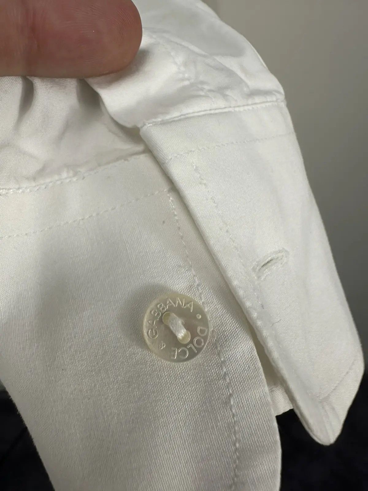 Dolce & Gabbana × Vintage Vintage Dolce & Gabbana Men's White Button Up Dress Shirt Size US M / EU 48-50 / 2 - 5 Thumbnail