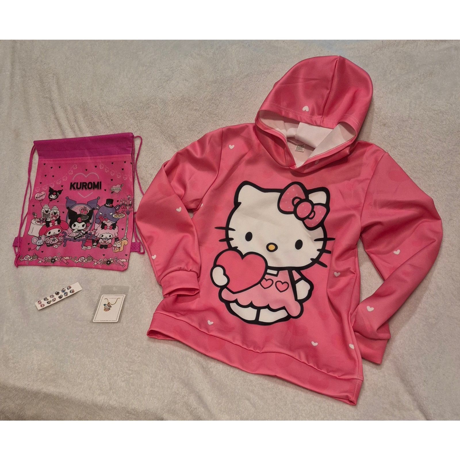 Other Hello Kitty Pink Hoodie Bundle, Kuromi Bag & Jewelry Size L / US 10 / IT 46 - 1 Thumbnail
