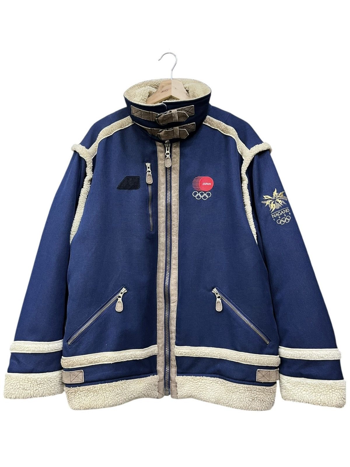 Vintage Mizuno Nagano 1998 Japan Olympic Sherpa Ski Jacket Size US L / EU 52-54 / 3 - 3 Thumbnail