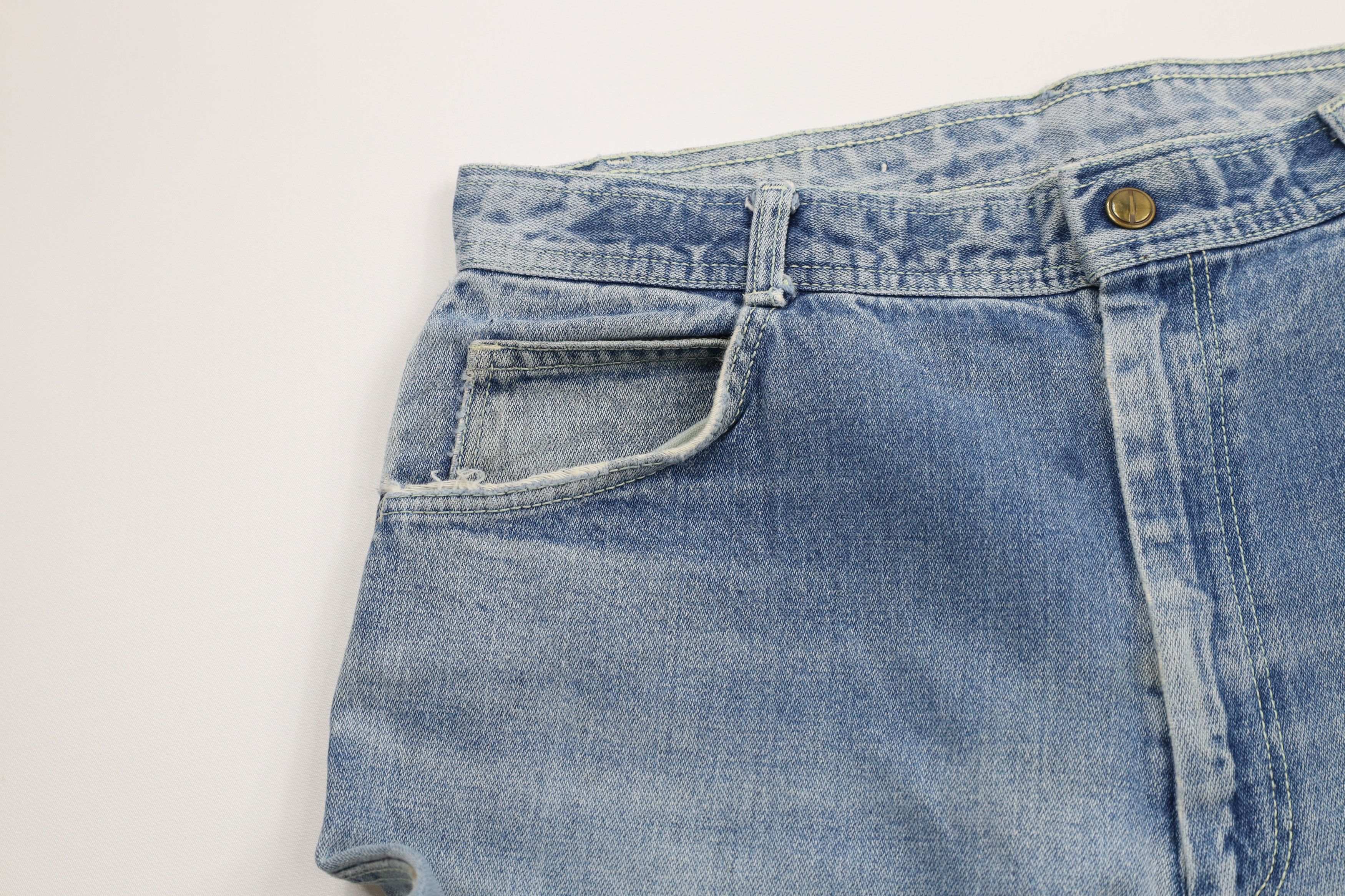 Vintage Vintage 70s Streetwear Wide Leg Flared Denim Jeans Blue Size US 32 / EU 48 - 7 Thumbnail