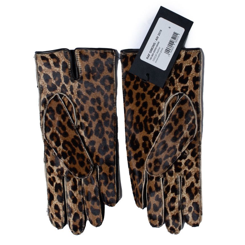 Raf Simons Raf Simons, leopard calf hair gloves Size ONE SIZE - 3 Thumbnail