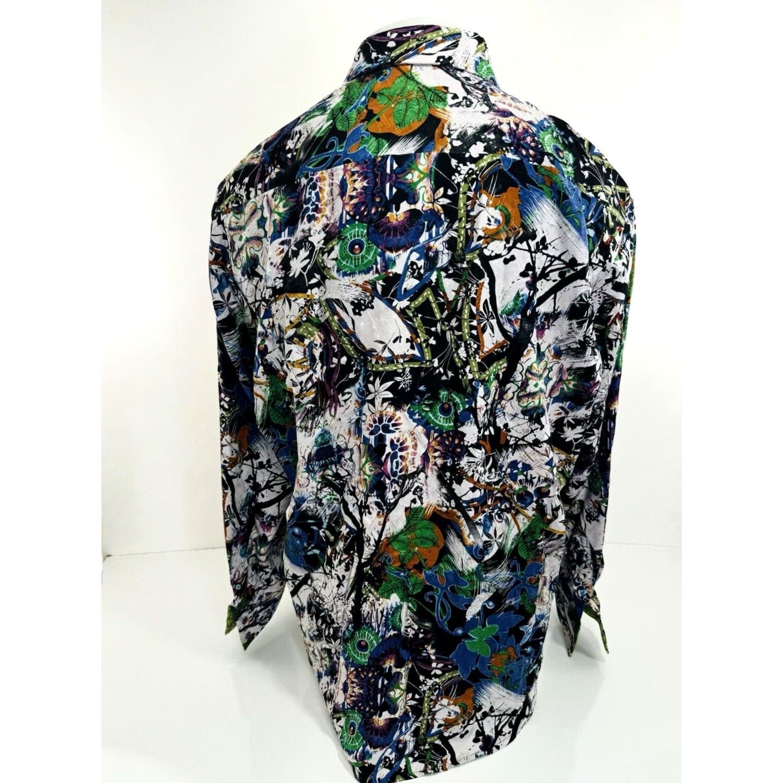 Robert Graham SILK ROAD / ROBERT GRAHAM - Abstract Colorful Shiny Floral XL Shirt - EXCELLENT Shirt XL Multicolor Floral 90s Robert Graham Mens XL Size US XL / EU 56 / 4 - 4 Thumbnail