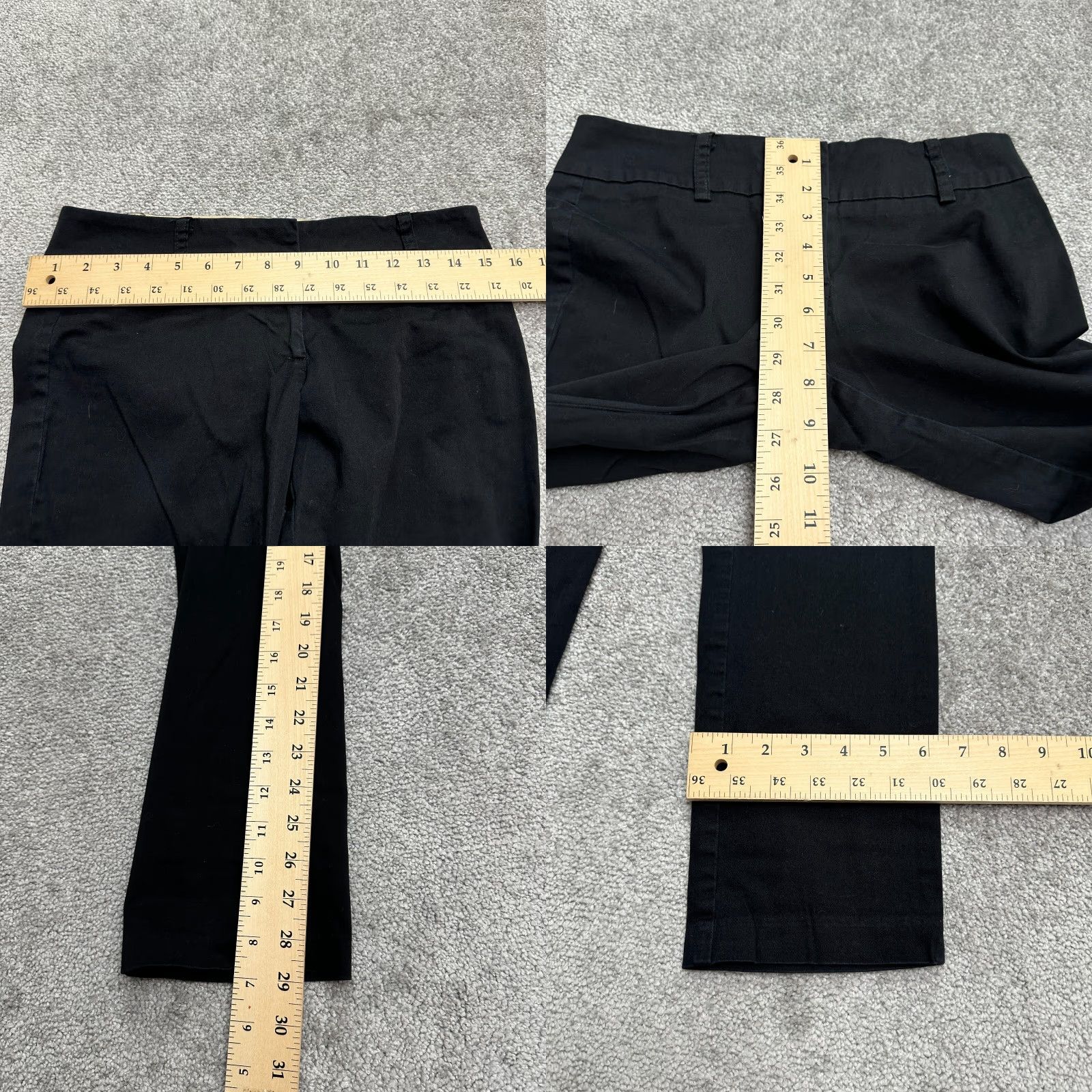 Vintage GAIA Dress Pants Womens Medium Black Mid Rise Straight Leg Cotton Spandex 30x29 Casual Workwear 90s? No, but not 90s. Size 32" / US 10 / IT 46 - 8 Thumbnail