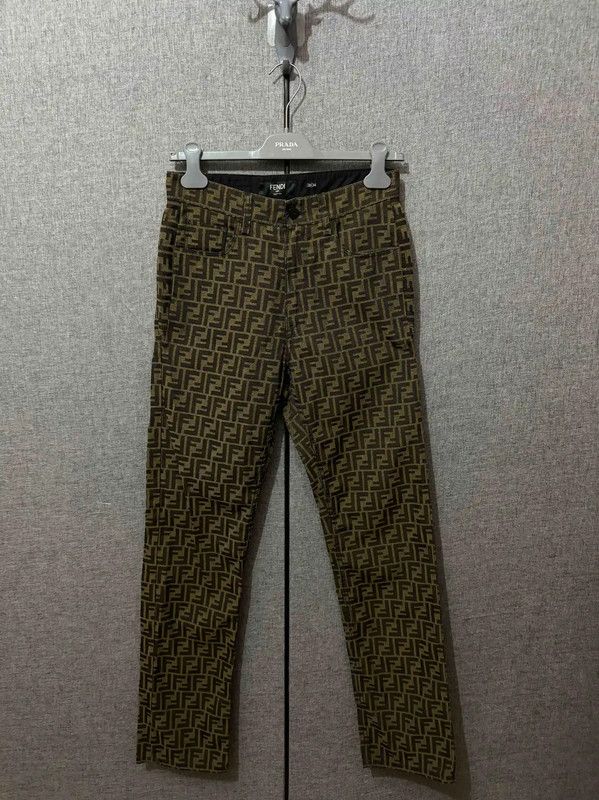 Fendi Fendi Color-Block Embroidered Logo Casual Pants 0089 Size US 26 / EU 42 - 1 Thumbnail