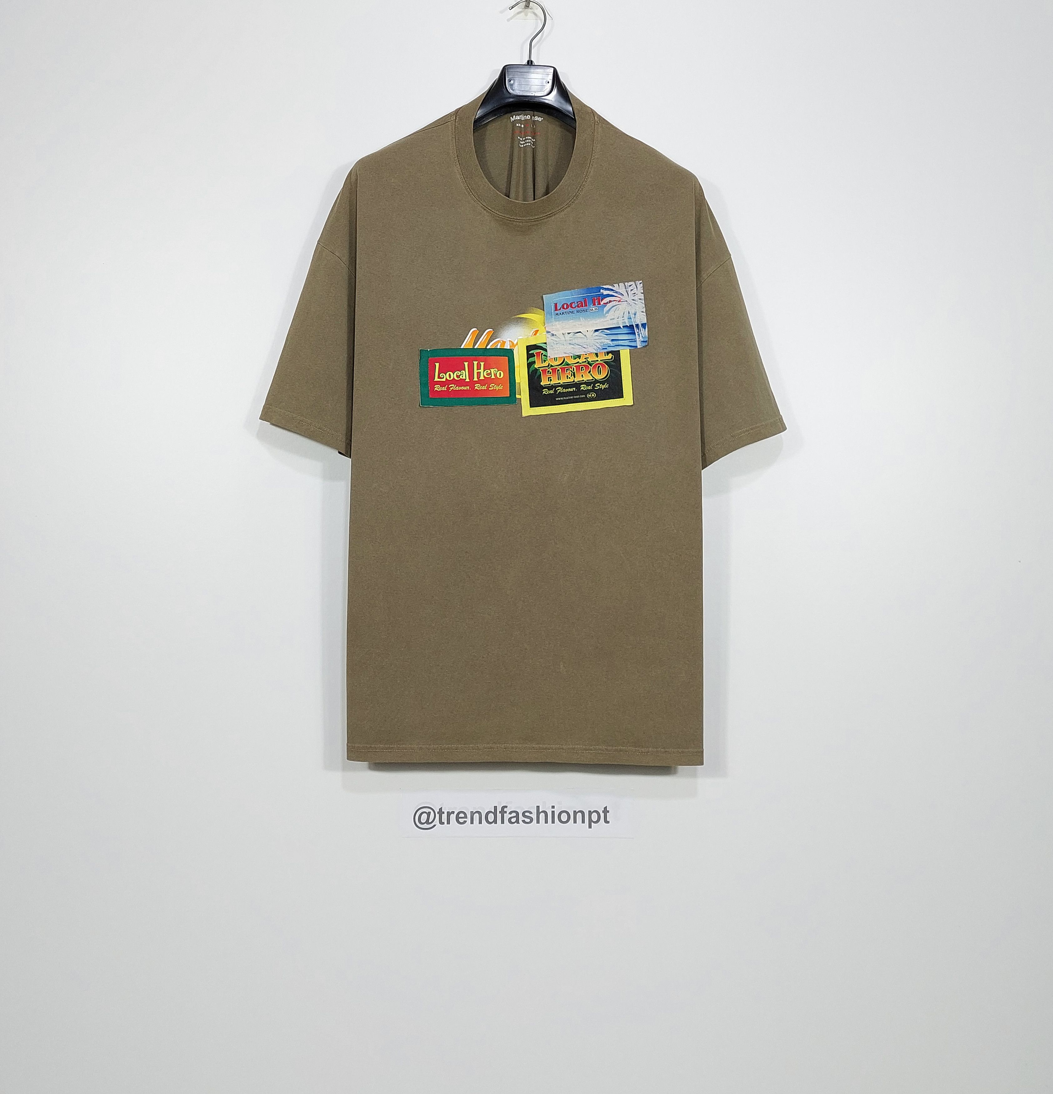Martine Rose local hero patch cotton tshirt - khaki green M Size US M / EU 48-50 / 2 - 1 Thumbnail