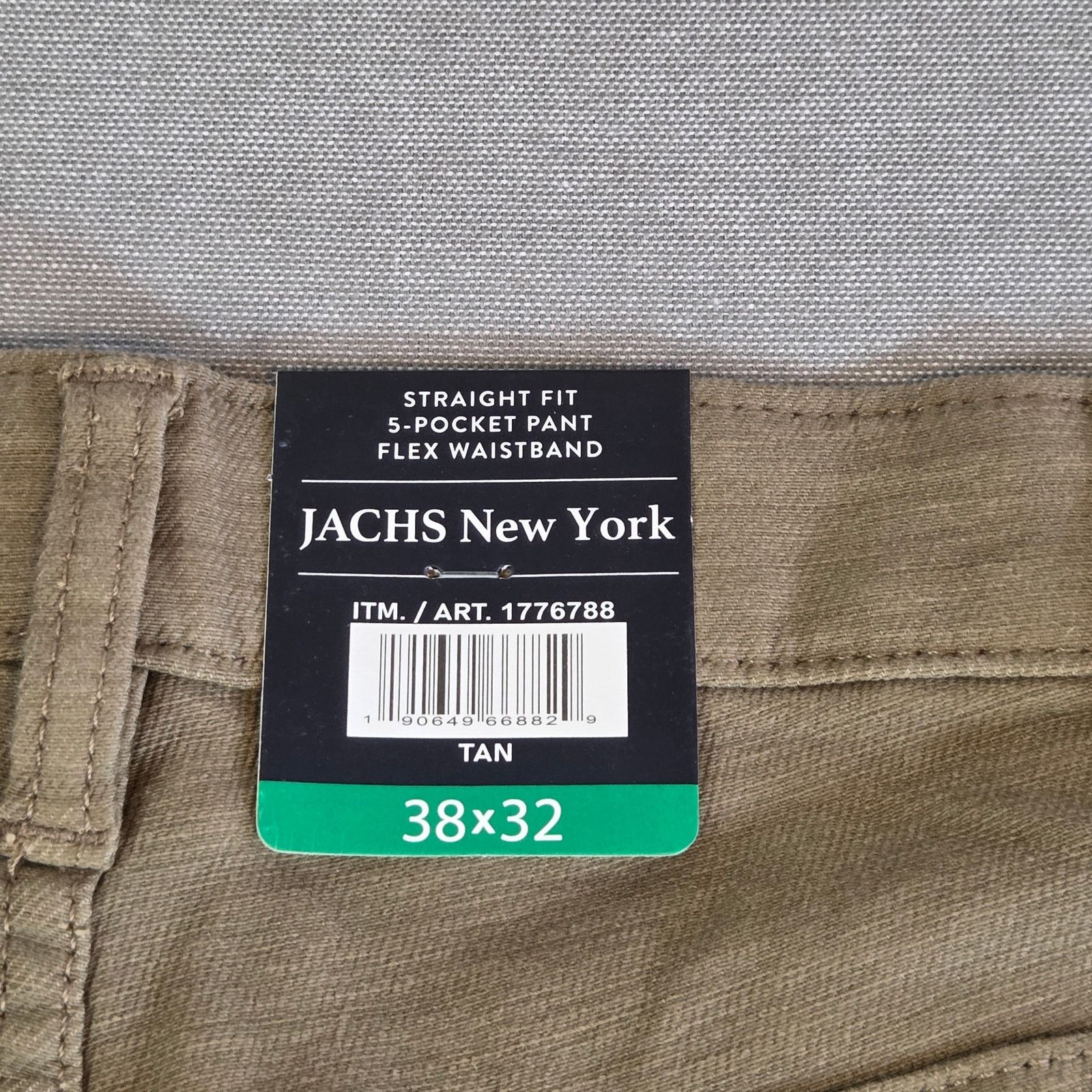 JACHS NY JACHS NY Straight Fit Tan Flex Waist Pants 38x32 NWT Size US 38 / EU 54 - 12 Thumbnail