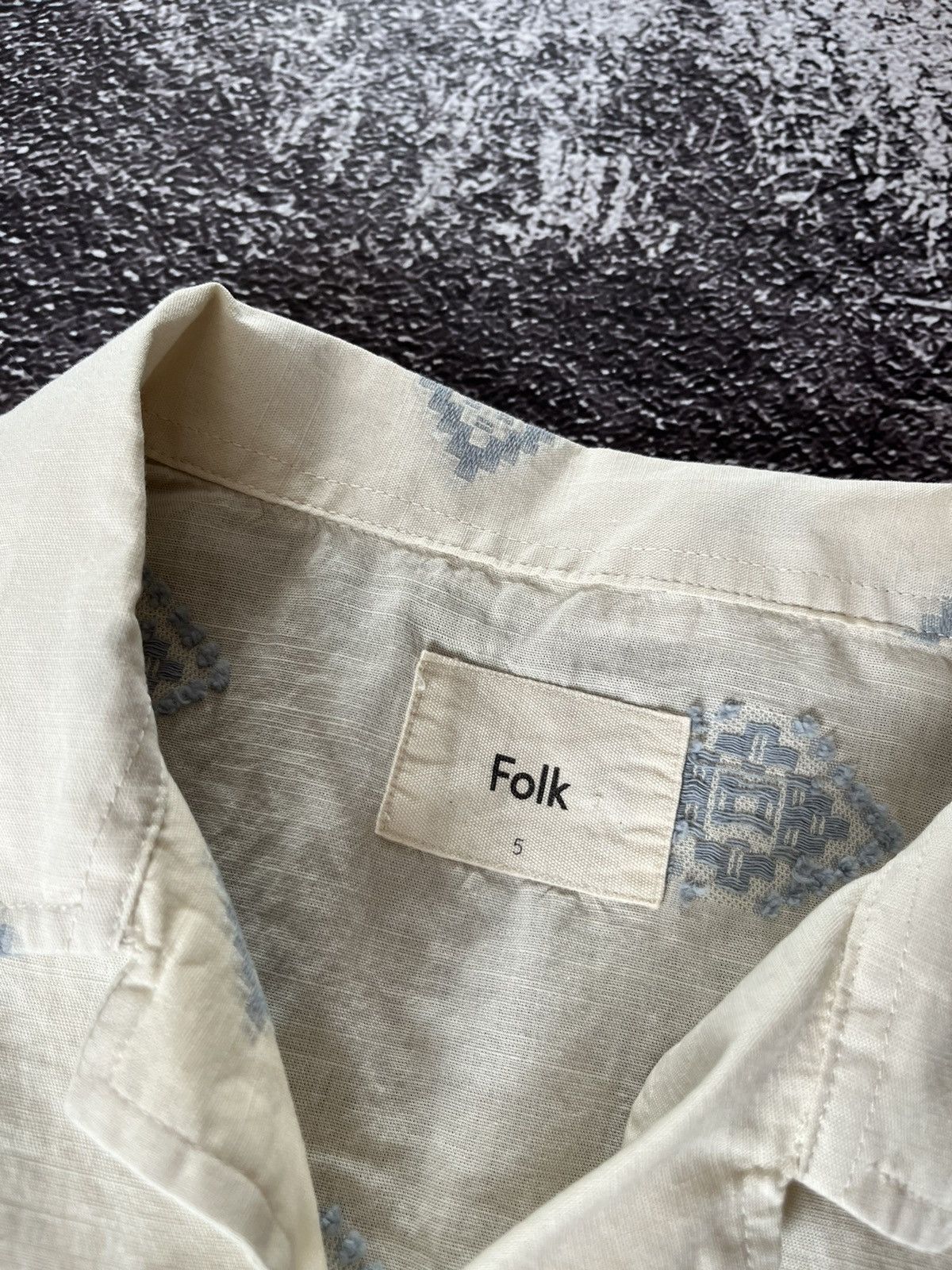 Folk Folk Geometric Diamond Pattern Short Sleeve Shirt Button Up Size US XL / EU 56 / 4 - 6 Thumbnail