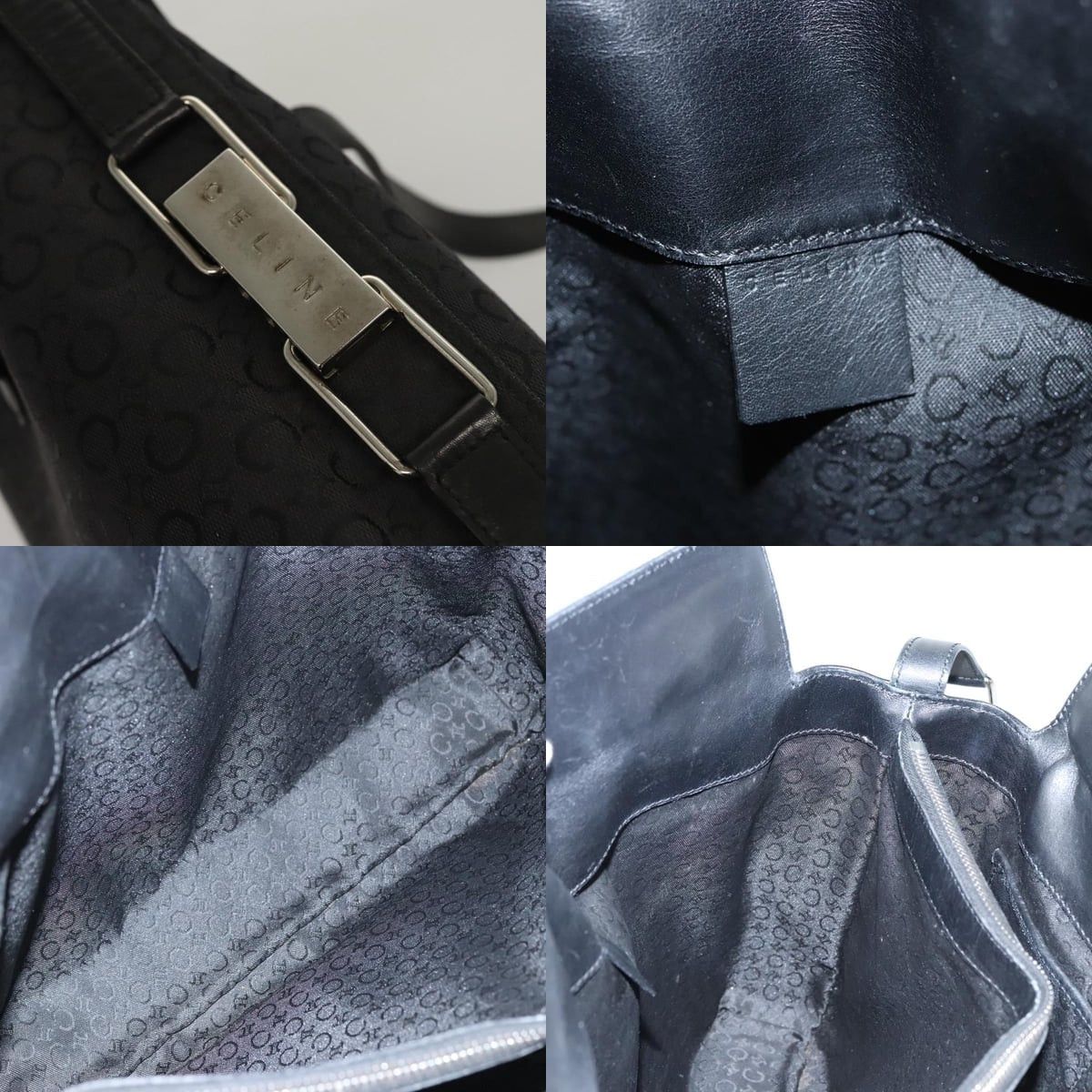 Celine CELINE C Macadam Canvas Hand Bag Black Size ONE SIZE - 11 Thumbnail