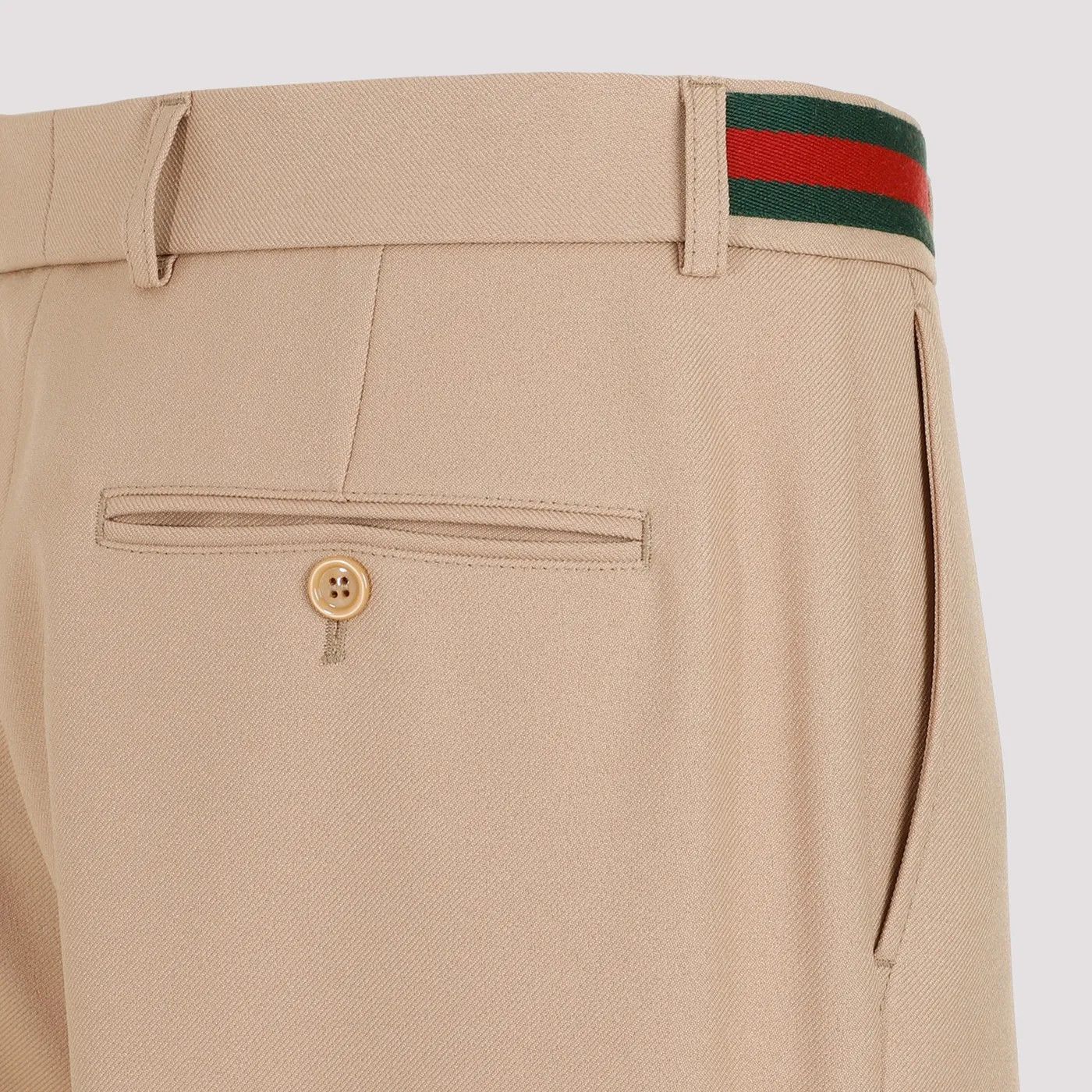 Gucci o1loc1c0925 Fluid Drill Pant With Web Detail in Brown Size US 28 / EU 44 - 4 Thumbnail