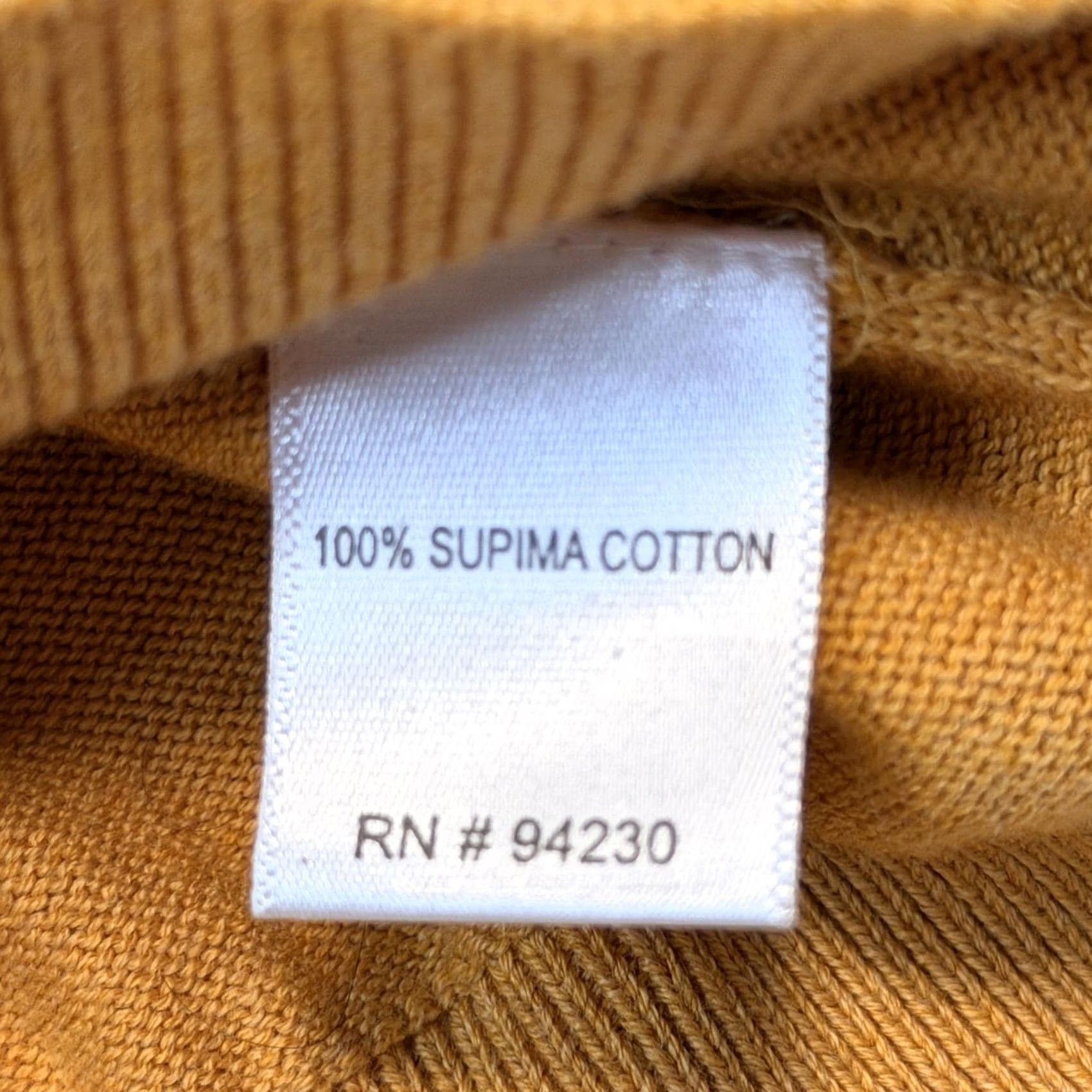 Vintage Paul Fredrick Sweater Mens Large Yellow V-Neck Supima Cotton Lightweight Knit Size US L / EU 52-54 / 3 - 5 Thumbnail