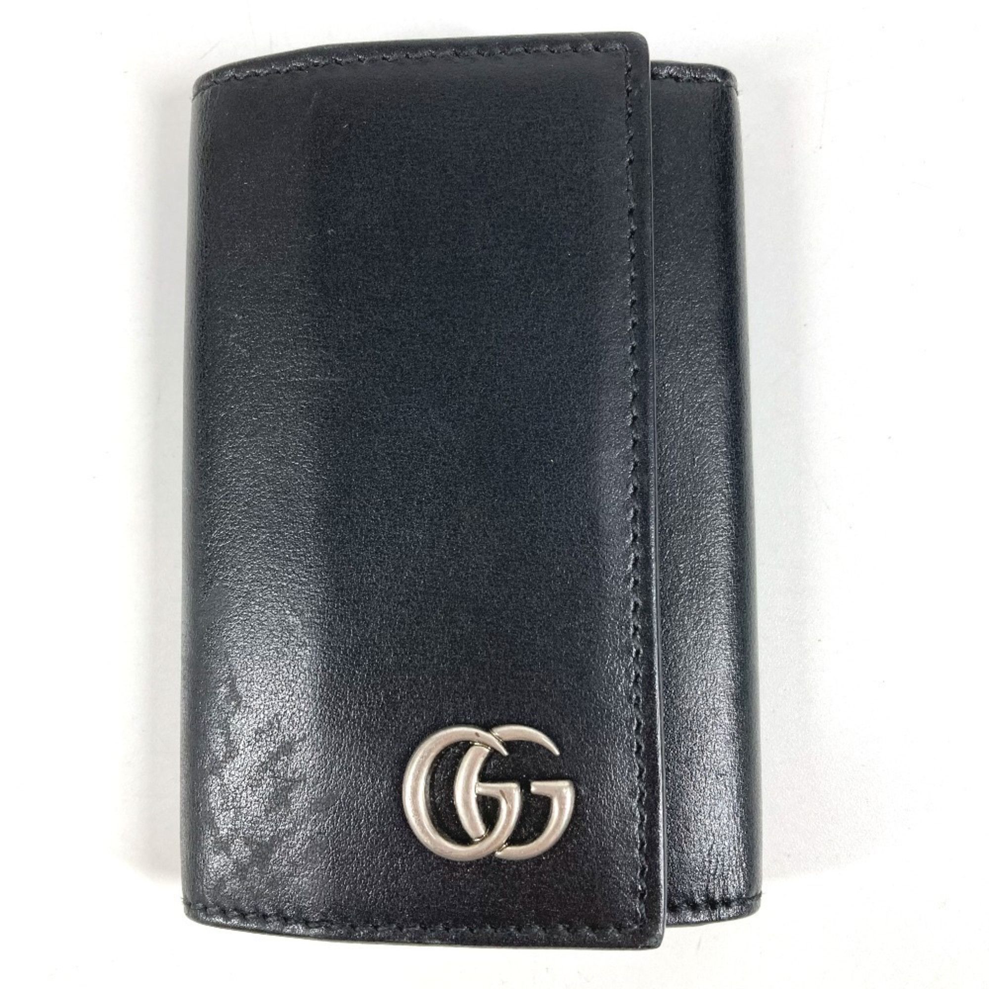 Gucci GUCCI GG Marmont Logo 6-Piece Key Ring Case, Leather, Black, Men's and Women's Size ONE SIZE - 1 Thumbnail