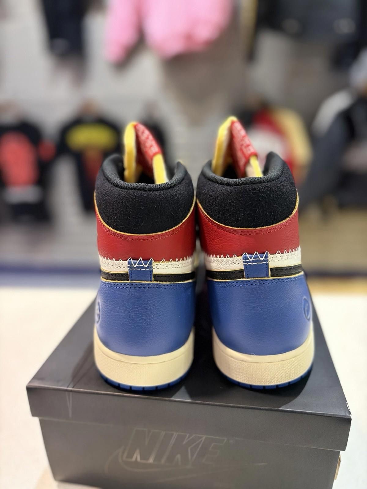 Jordan Brand Air Jordan 1 x Union x Fragment Black and Varsity Red (13) Size US 13 / EU 46 - 8 Thumbnail