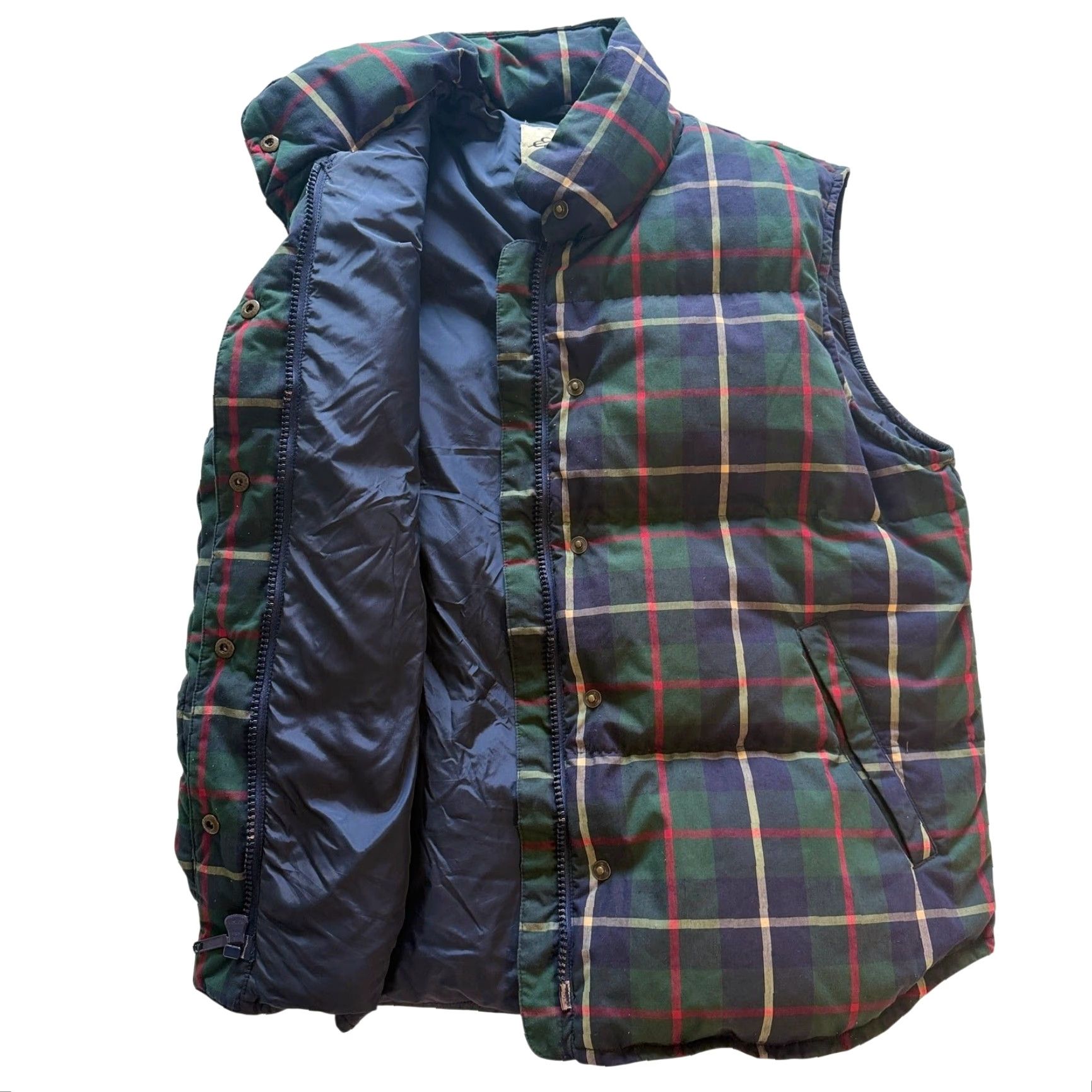 Eddie Bauer VINTAGE Eddie Bauer Vest Women M Plaid Puffer Goose Down 90s Blue GreenMedium Fits Regular Sleeveless Zip Pocket Casual Travel Front Zipper Womens Size M / US 6-8 / IT 42-44 - 3 Thumbnail