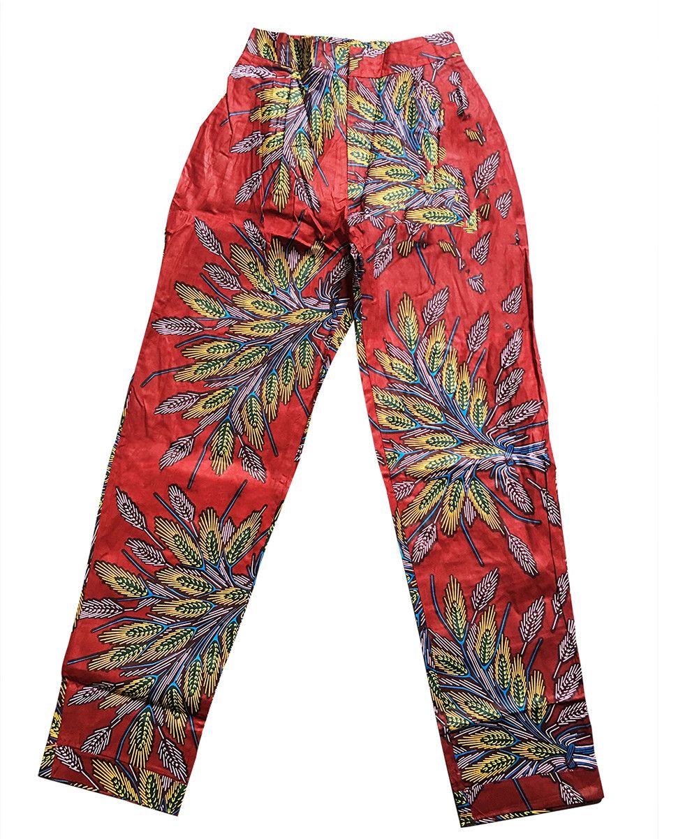 Other Vintage Pants African Print Women Fitted Pant Size 36" / US 14 / IT 50 - 1 Thumbnail