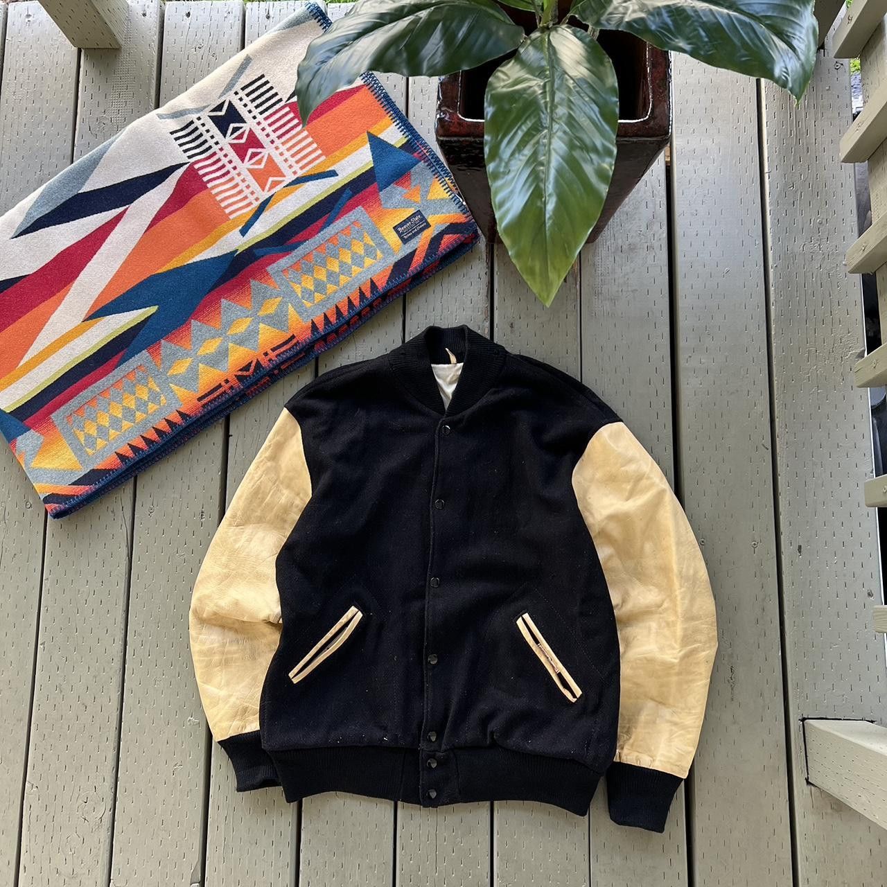 Vintage Lasley Knitting Co Varsity Letterman Jacket Leather/Wool Size US XL / EU 56 / 4 - 1 Thumbnail