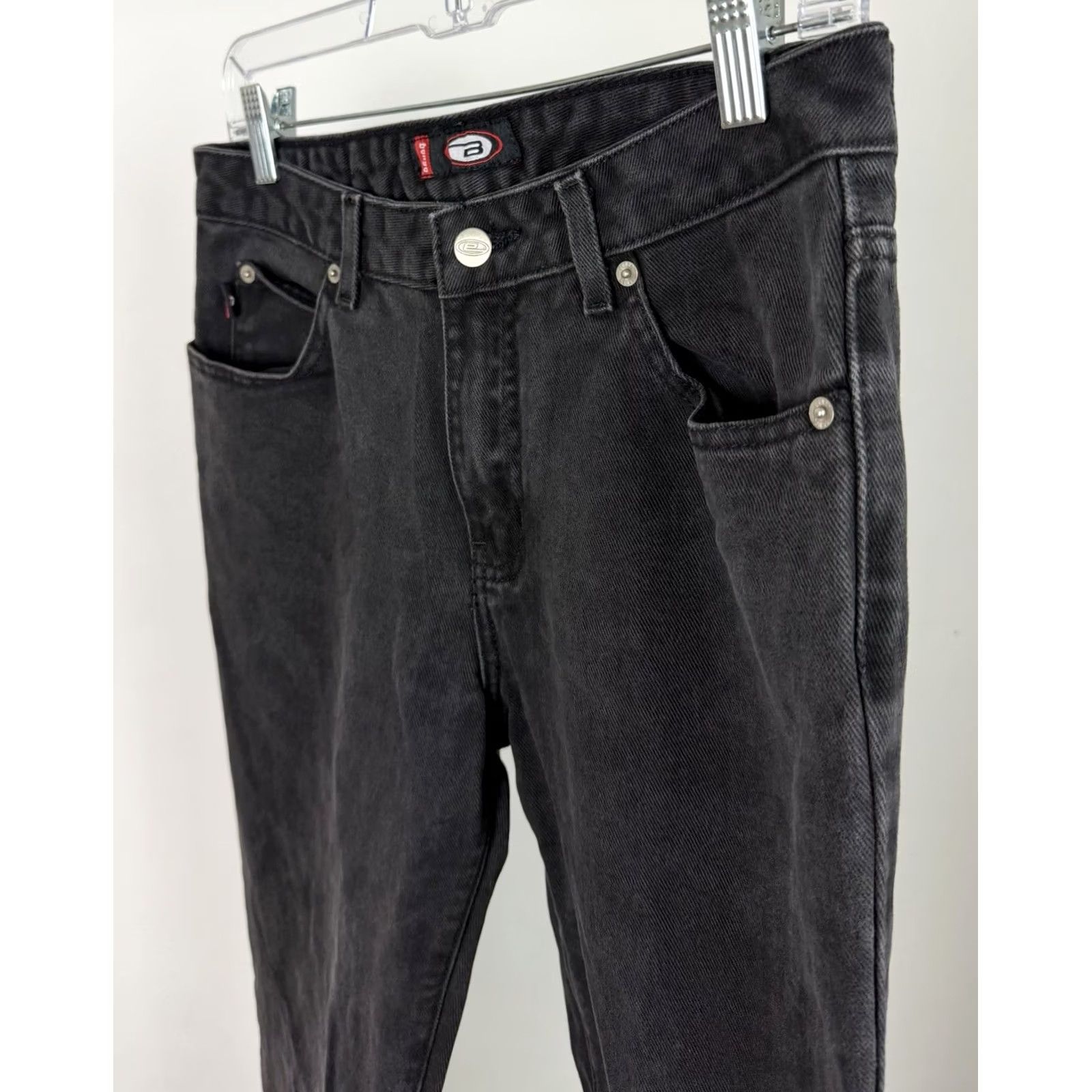 Vintage VINTAGE Bongo Jeans Womens Bootcut 29x31 Black Denim Ribbon Trim 90s Vintage Women Jeans MensWomens Size 29" - 6 Thumbnail