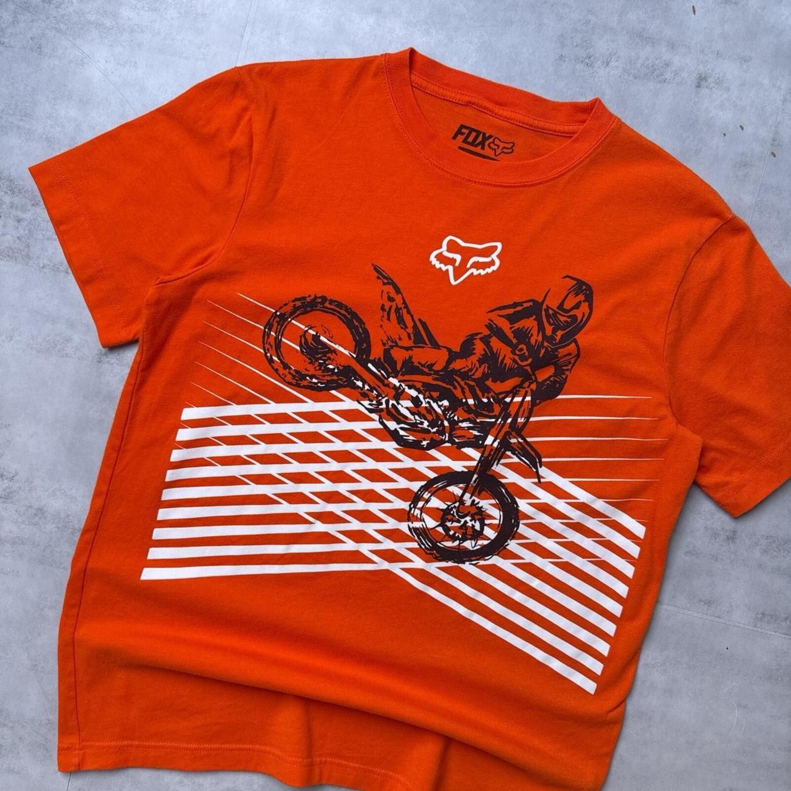 Fox Racing Y2K Fox Racing Orange Grunge Vintage t shirt Size US XL / EU 56 / 4 - 4 Thumbnail