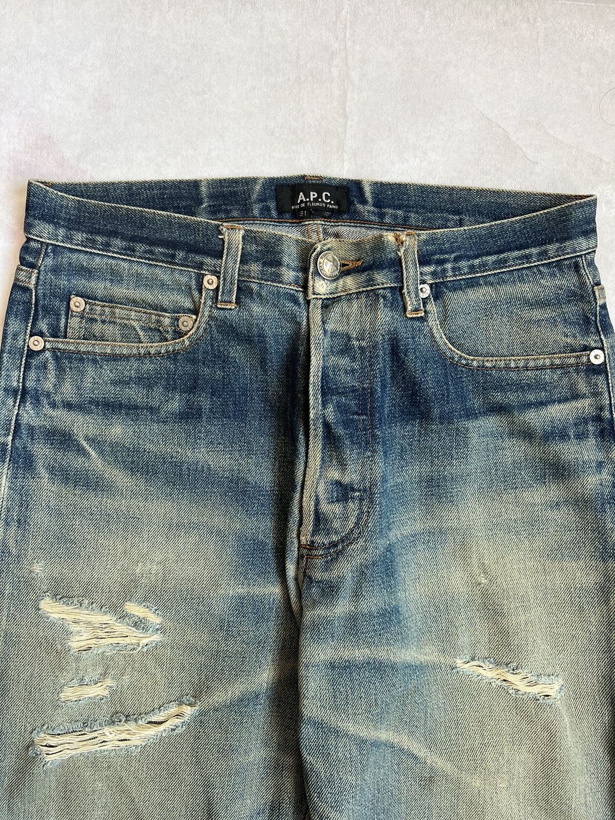 A.P.C. APC Dirty Wash Selvedge Distressed Denim Rare Size US 30 / EU 46 - 10 Thumbnail