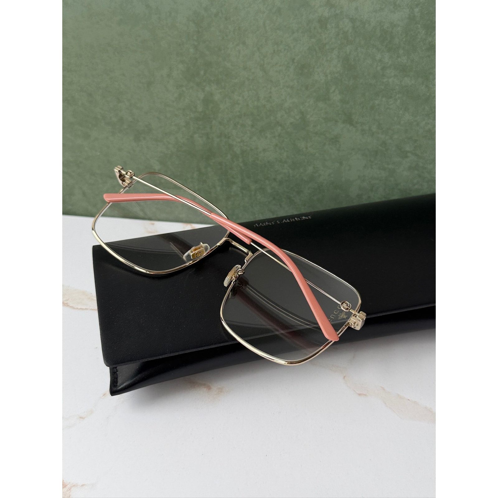 Gucci NEW Gucci GG0445O Gold Metal Oversized Square Frames Size ONE SIZE - 4 Thumbnail