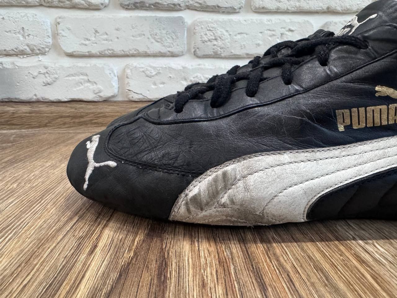 Puma Vintage Puma Speedcat Black Leather Sneakers Size US 11.5 / EU 44-45 - 7 Thumbnail