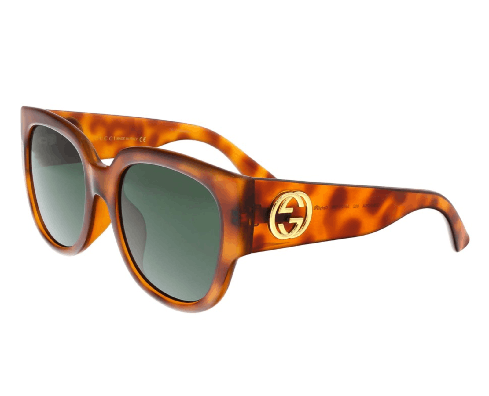 Gucci Gucci GG0142SA 002 Havana/Green Lens Optyl Sunglasses Size ONE SIZE - 1 Thumbnail
