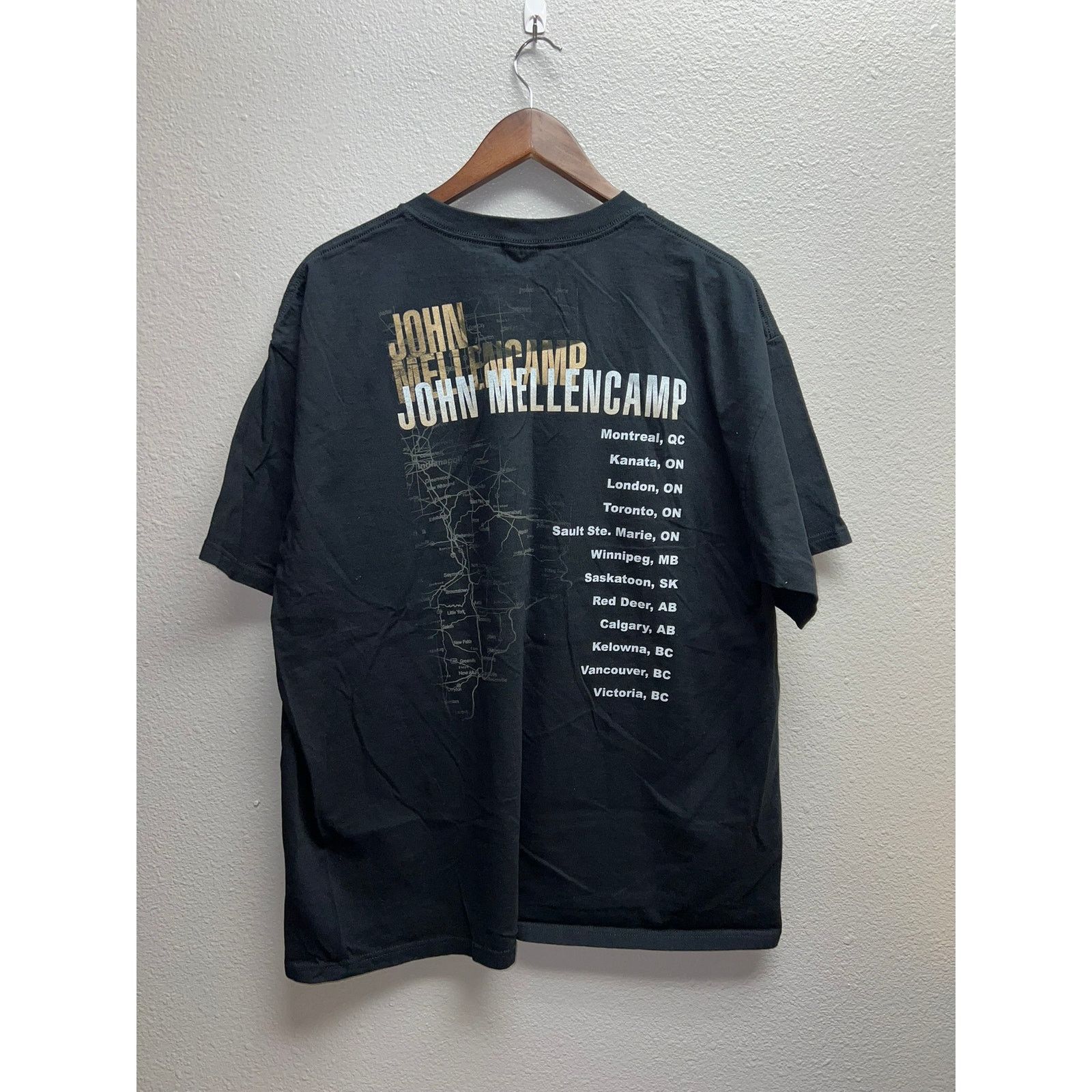 Anvil John Mellencamp Shirt In Your Town Concert Tour Black 2XL Size US XXL / EU 58 / 5 - 7 Thumbnail
