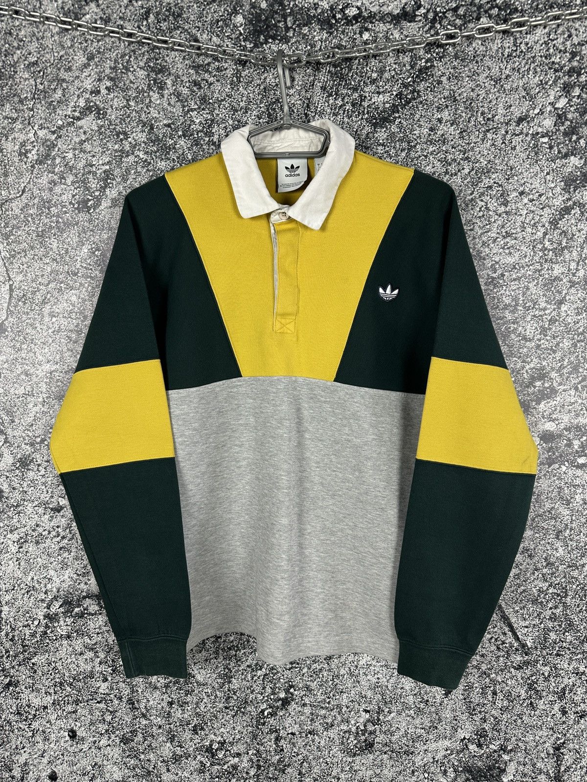 Adidas Adidas Long Sleeve Polo Rugby Shirt Originals Trefoil Logo Size US S / EU 44-46 / 1 - 1 Thumbnail