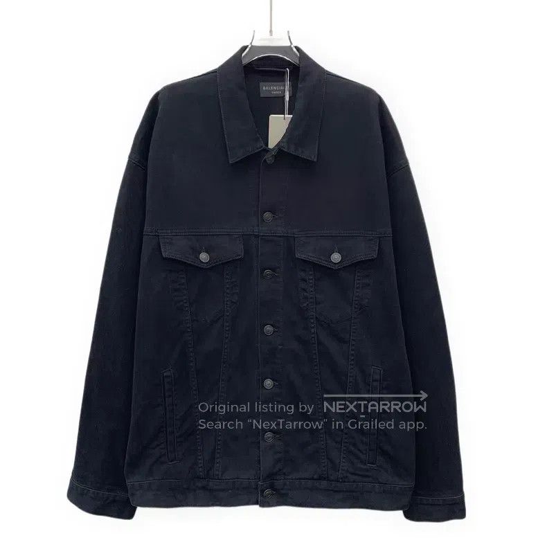 Balenciaga Balenciaga Black Washed Distressed Logo Letter Printed Cot Size US S / EU 44-46 / 1 - 1 Thumbnail