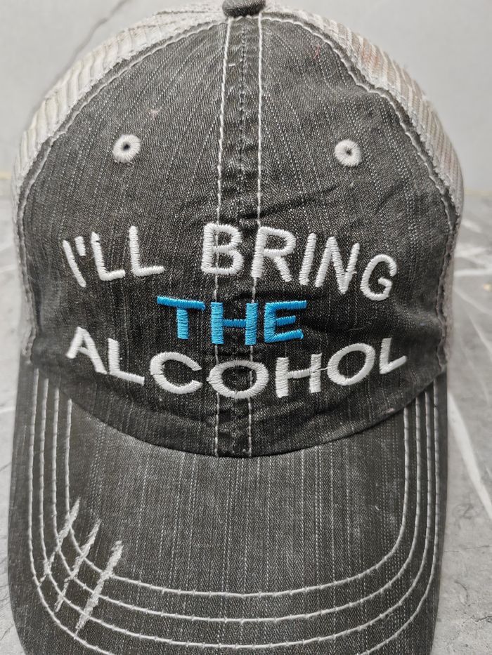 Japanese Brand Vintage i'll Bring The Alcohol Distressed Style Trucker Hat Size ONE SIZE - 3 Thumbnail