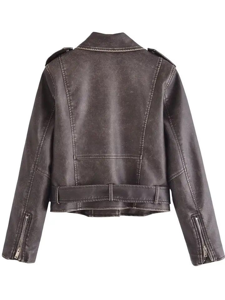 Designer × Vintage Spring Faux Leather Streetwear Vintage Women Zipper Jacket Size M / US 6-8 / IT 42-44 - 5 Thumbnail