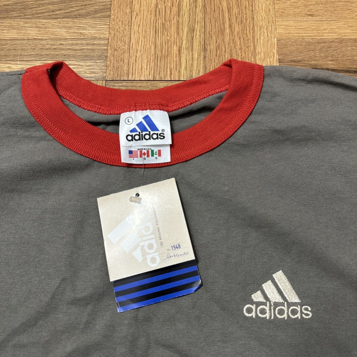 Adidas Vintage Adidas ringer tee Size US L / EU 52-54 / 3 - 3 Thumbnail
