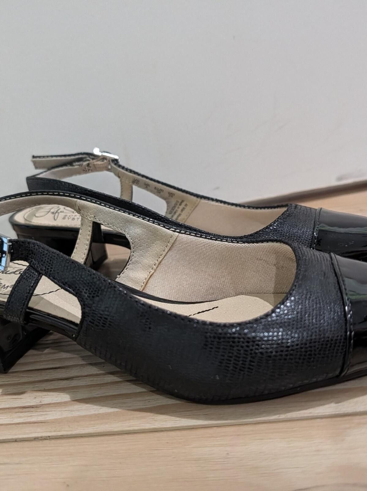 Other Life Stride Black Slingback Block Heel Pumps Size US 8 / IT 38 - 6 Thumbnail