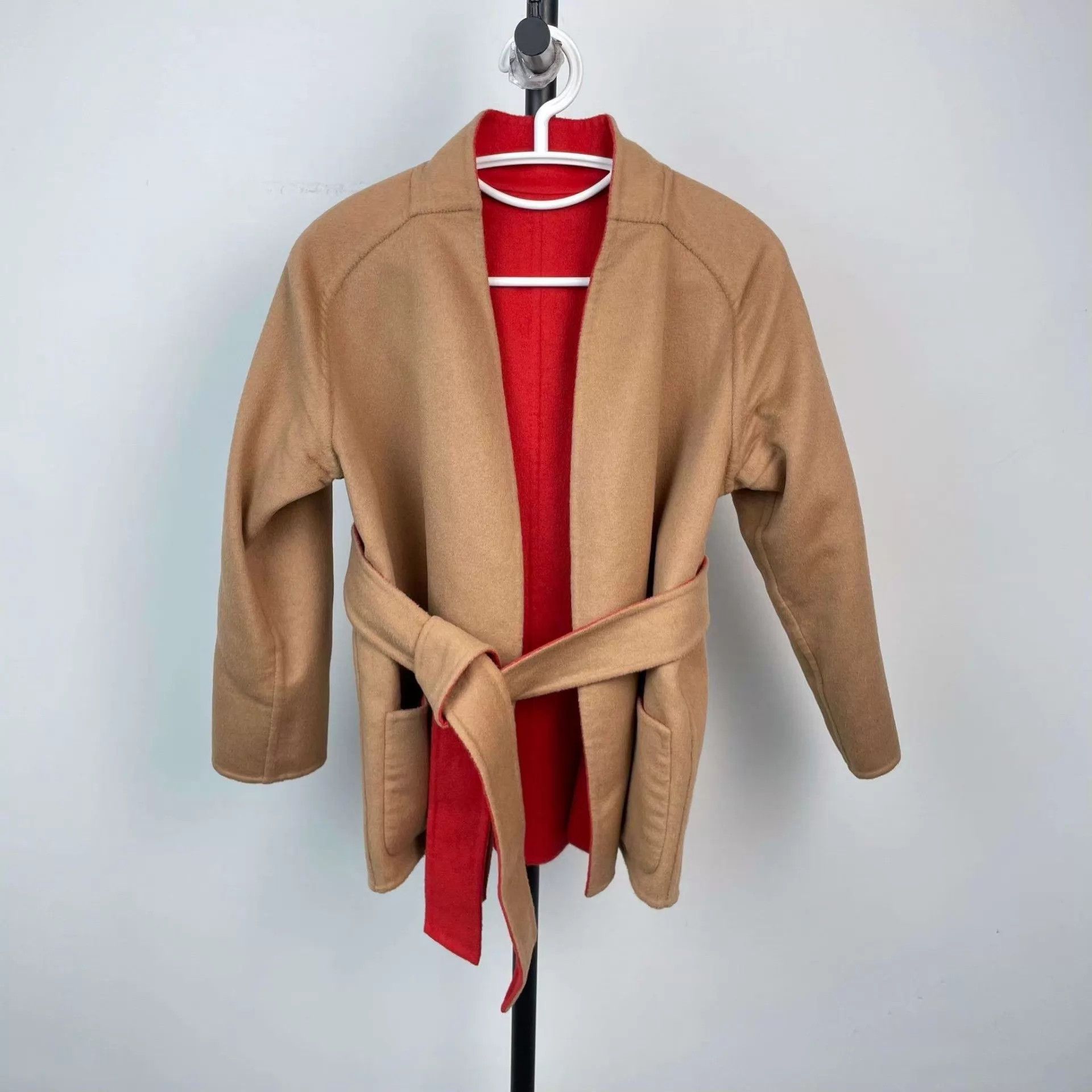 Max Mara maxMara 95 New Wool Double-Faced Red/Camel Coat 165/88A Size M / US 6-8 / IT 42-44 - 1 Thumbnail