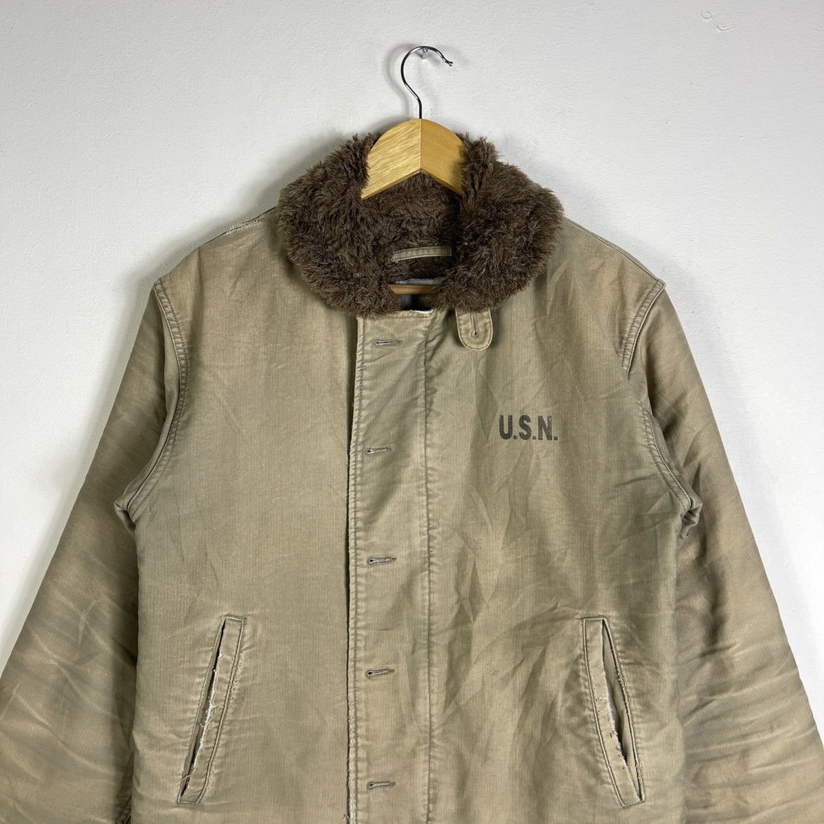 Vintage 🔥Trashed🔥Vintage 40’s WW11 Usn N1 Deck Jacket Size US M / EU 48-50 / 2 - 4 Thumbnail
