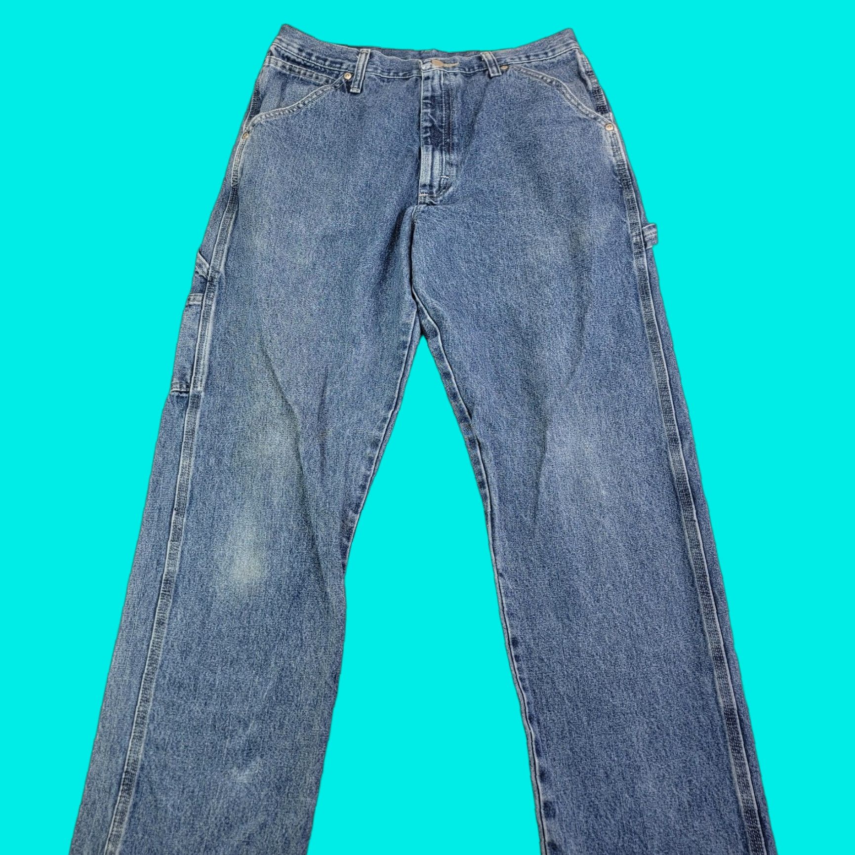 Wrangler VINTAGE Wrangler Carpenter Jeans Mens 32x32 Blue Relaxed Straight Leg Denim 94LSWDV Size US 32 / EU 48 - 1 Thumbnail