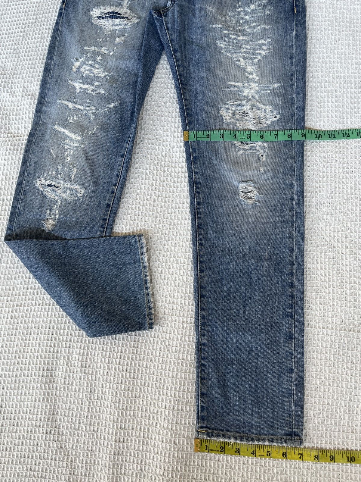DEPARTMENT5 Thrashed🔥DEPARTMENT 5🔥Scab Distressed Light Wash Denim Size US 34 / EU 50 - 7 Thumbnail