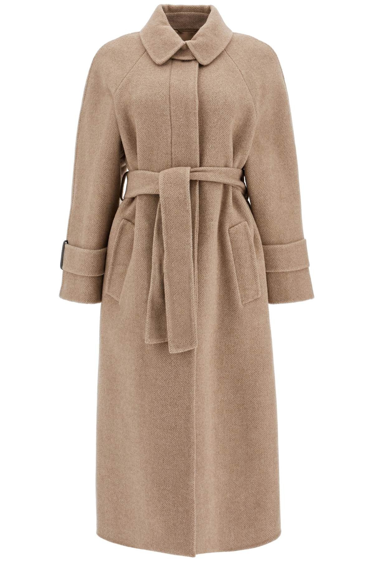 Brunello Cucinelli BRUNELLO CUCINELLI Wool And Cashmere Coat With Belt Size XS / US 0-2 / IT 36-38 - 1 Thumbnail