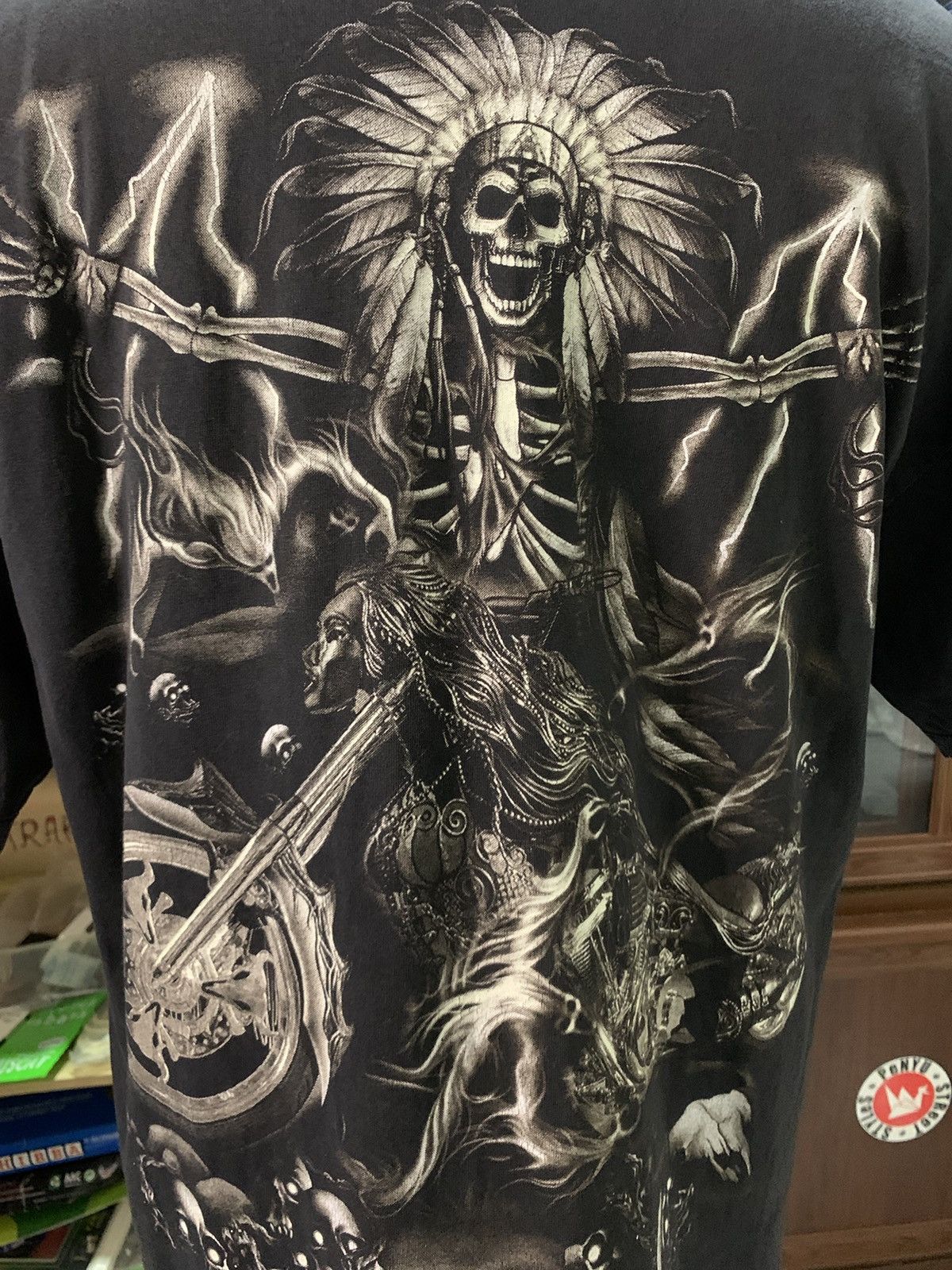 If Six Was Nine Y2K Skull Rider Punk Full Print Tee Size US L / EU 52-54 / 3 - 6 Thumbnail