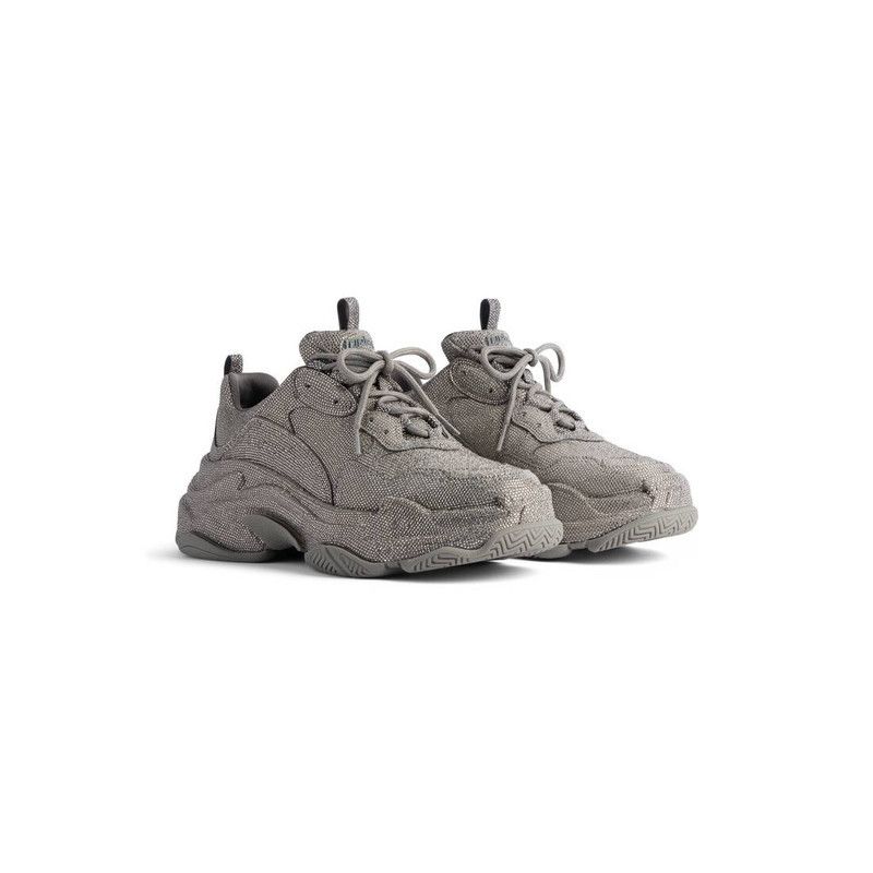 Balenciaga o1w1db10126 Triple S Sneakers With Rhinestones in Dark Grey Size US 12 / EU 45 - 2 Thumbnail