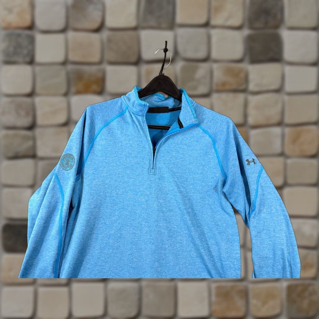 Under Armour Under Armour Golf Sweatshirt Mens M Blue 1/4 Zip Embroidered Coldgear Pullover Size US M / EU 48-50 / 2 - 1 Thumbnail