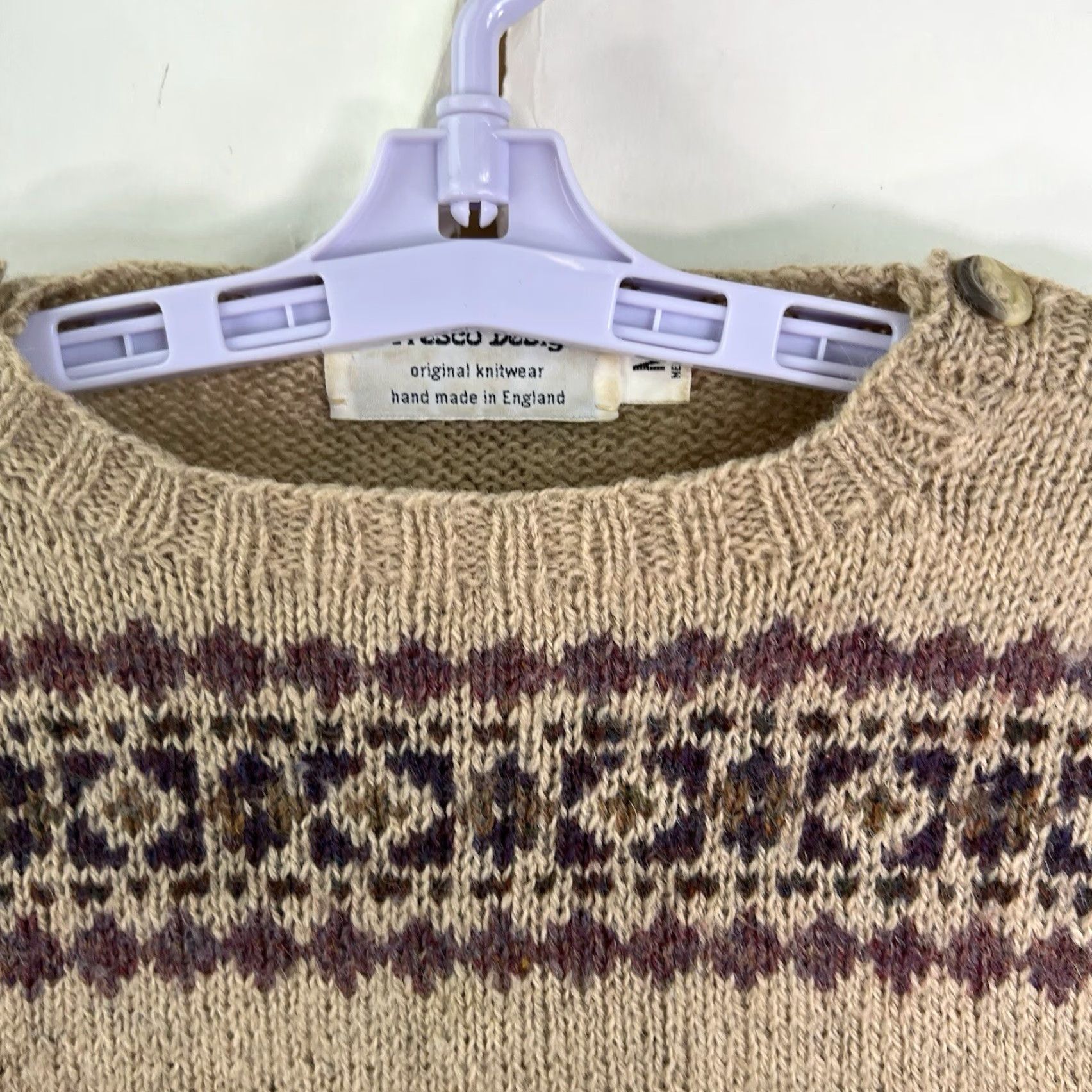 Vintage VINTAGE Al Fresco Design Wool Cardigan Sweater Womens M Brown Argyle/Diamond Pattern Size M / US 6-8 / IT 42-44 - 6 Thumbnail