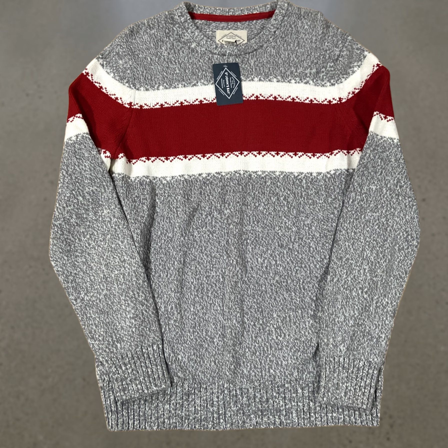 Vintage VINTAGE St. John's Bay Sweater Size Large Wool Cotton Red Fair Isle Pullover Crew Neck Long Sleeve Men 80s Classic Retro Knit Regular Boys/Girls? Size US L / EU 52-54 / 3 - 1 Thumbnail